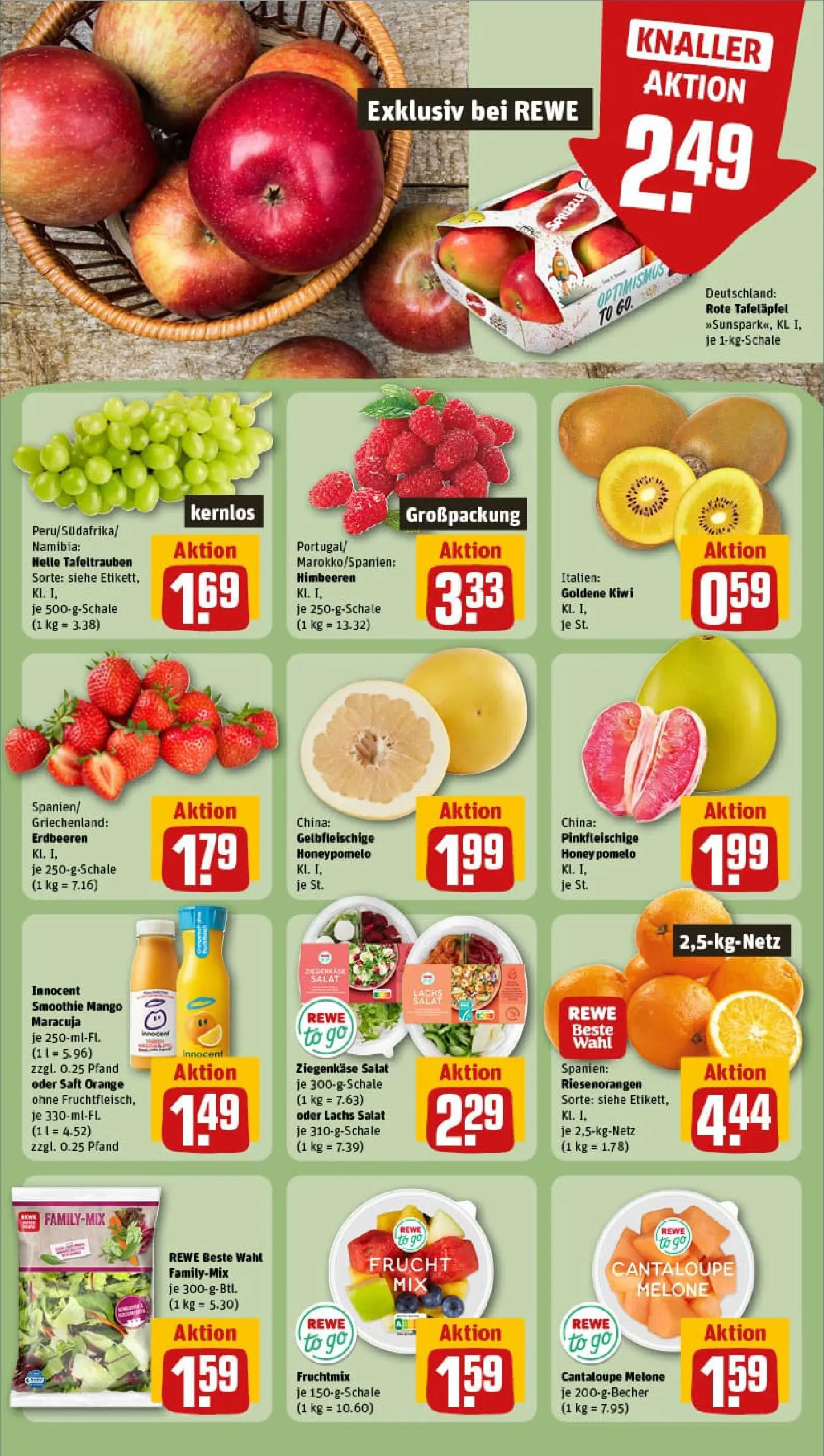 REWE Prospekt ab 11.01.2026 zum Blättern » Angebote | Seite: 6 | Produkte: Ziegenkäse, Mango, Kiwi, Salat
