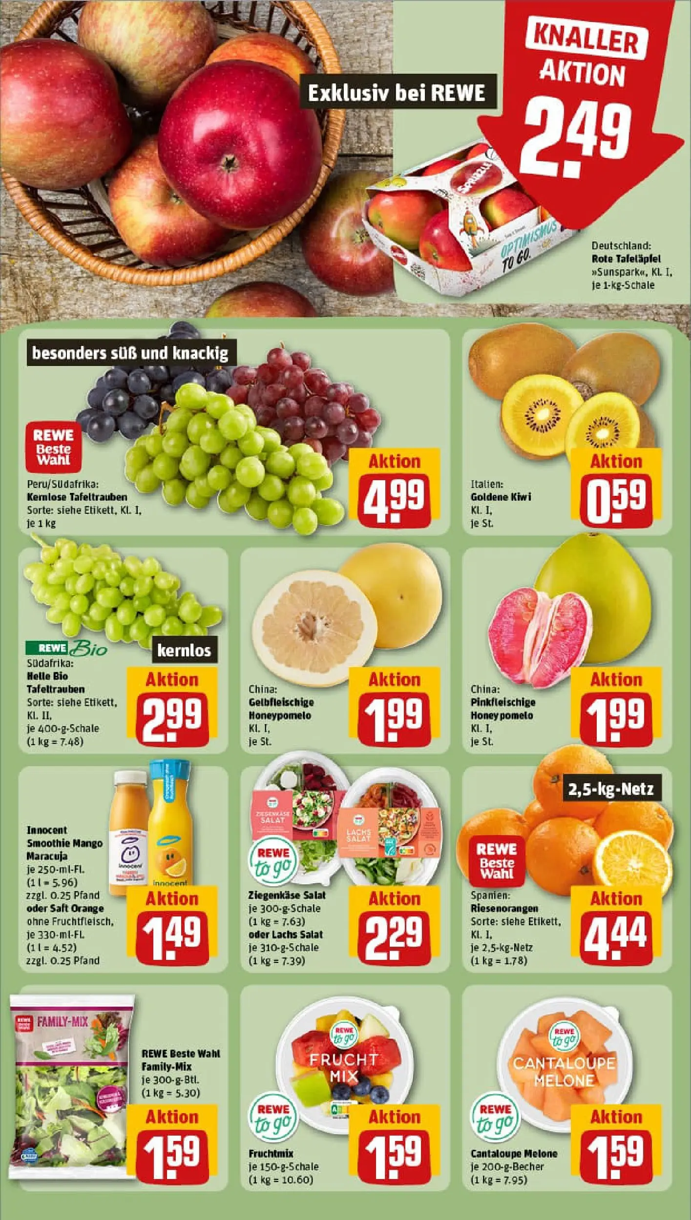 REWE Prospekt ab 11.01.2026 zum Blättern » Angebote | Seite: 6 | Produkte: Ziegenkäse, Lachs, Melone, Salat