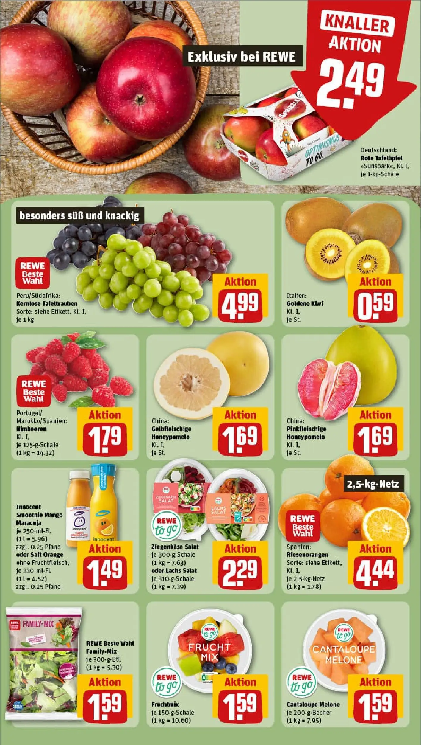 REWE Prospekt ab 11.01.2026 zum Blättern » Angebote | Seite: 6 | Produkte: Mango, Melone, Saft, Kiwi
