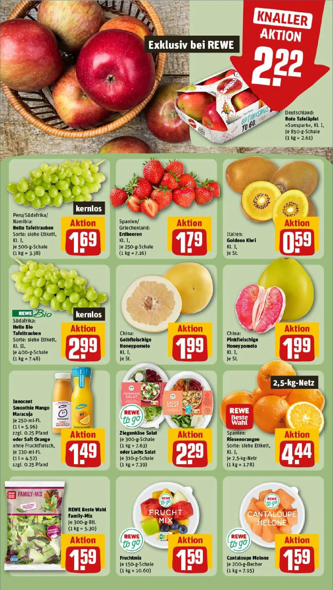 REWE Prospekt ab 11.01.2026 zum Blättern » Angebote | Seite: 6 | Produkte: Ziegenkäse, Mango, Melone, Erdbeeren