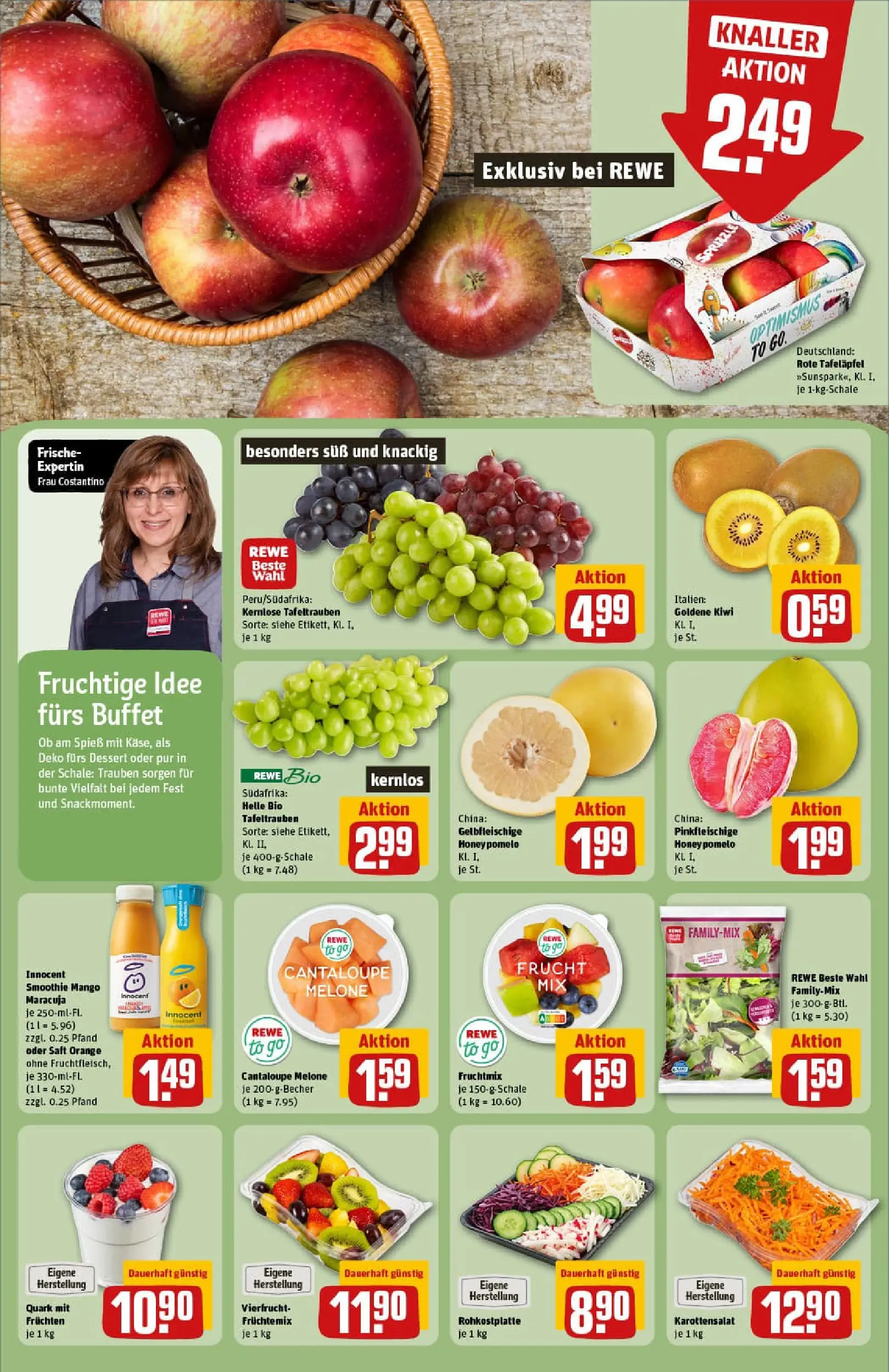 REWE Prospekt ab 11.01.2026 zum Blättern » Angebote | Seite: 6 | Produkte: Quark, Melone, Saft, Kiwi