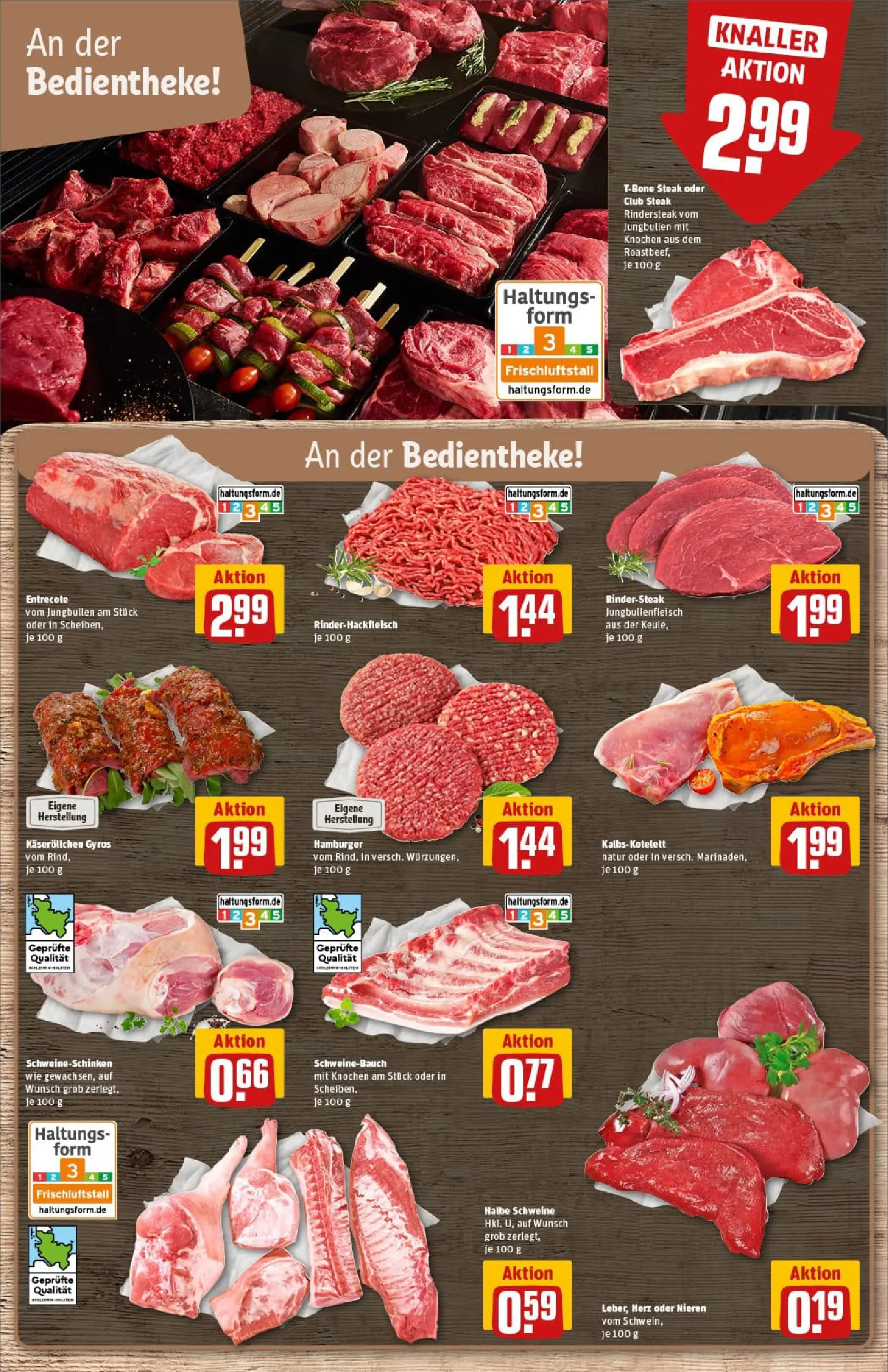 REWE Prospekt ab 11.01.2026 zum Blättern » Angebote | Seite: 9 | Produkte: Schweinebauch, Entrecote, Steak, Hackfleisch