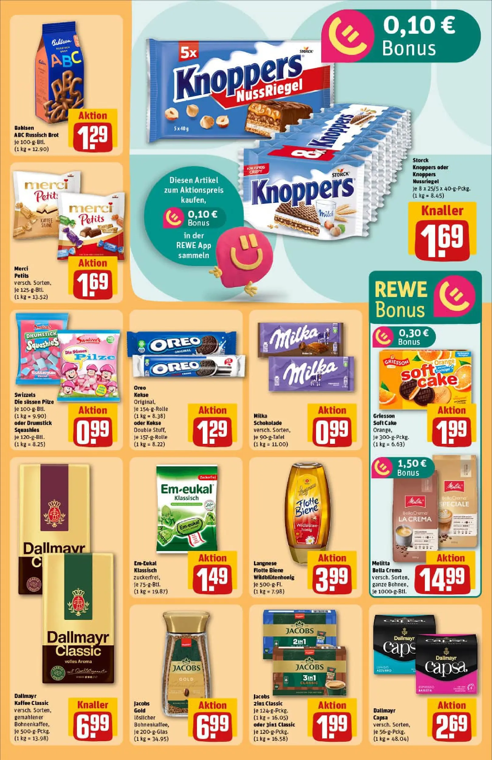 REWE Prospekt ab 11.01.2026 zum Blättern » Angebote | Seite: 25 | Produkte: Merci, Milka schokolade, Knoppers, Dallmayr capsa