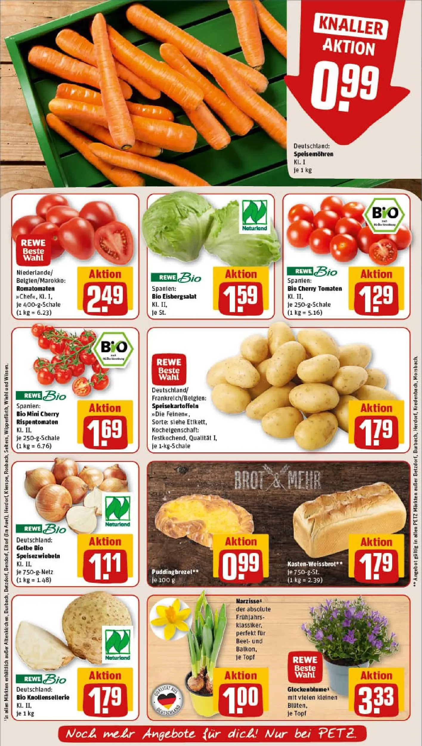 REWE Prospekt ab 11.01.2026 zum Blättern » Angebote | Seite: 7 | Produkte: Tomaten, Eisbergsalat, Pudding, Brot