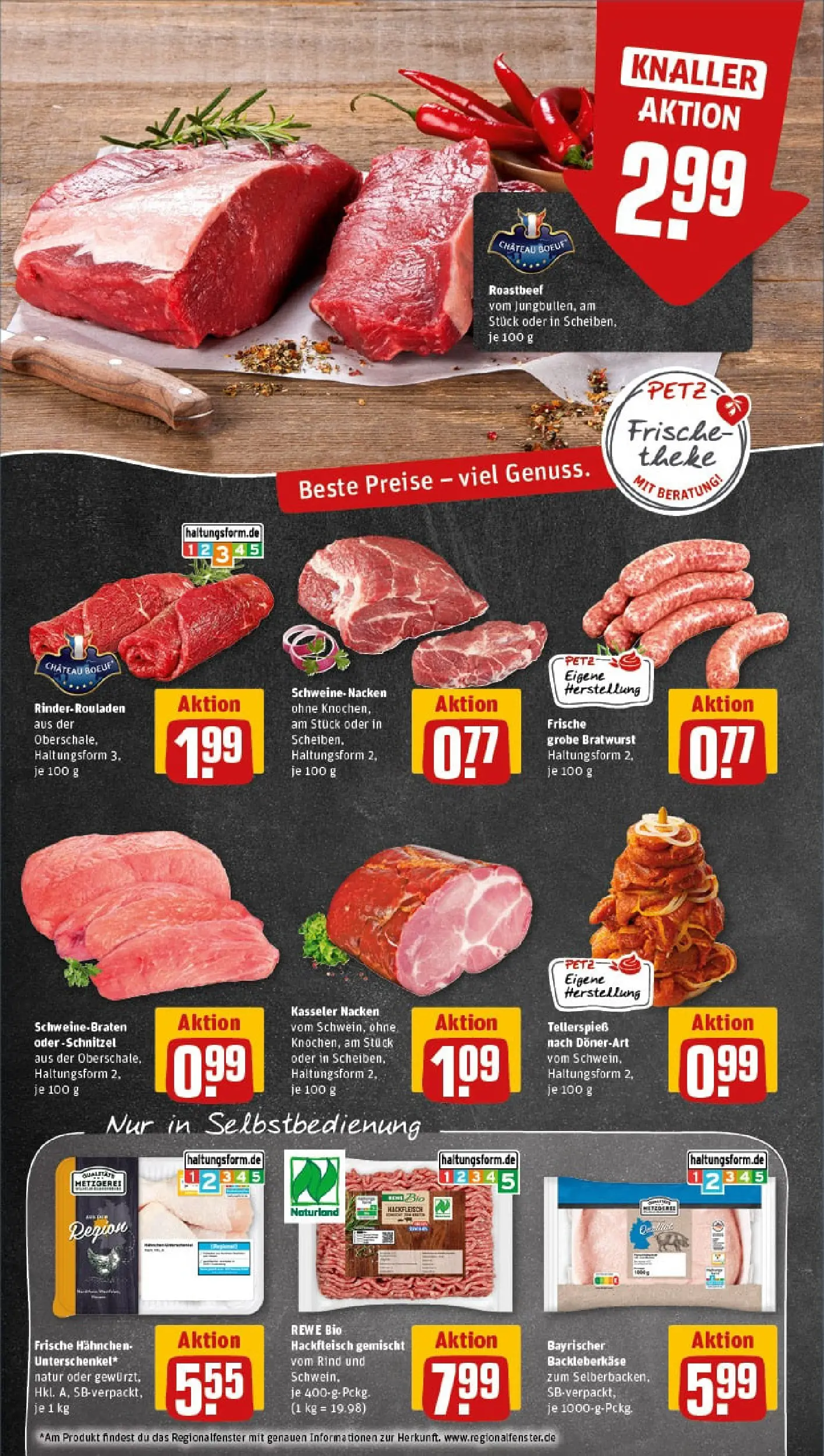 REWE Prospekt ab 11.01.2026 zum Blättern » Angebote | Seite: 8 | Produkte: Rinderrouladen, Roastbeef, Kasseler nacken, Hackfleisch
