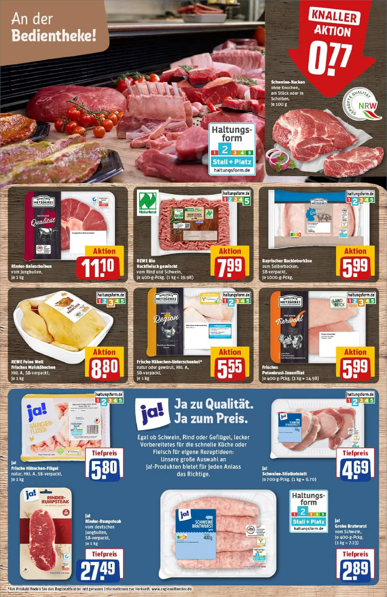 REWE Prospekt ab 11.01.2026 zum Blättern » Angebote | Seite: 8 | Produkte: Hahnchen, Schweinenacken, Fleisch, Hackfleisch