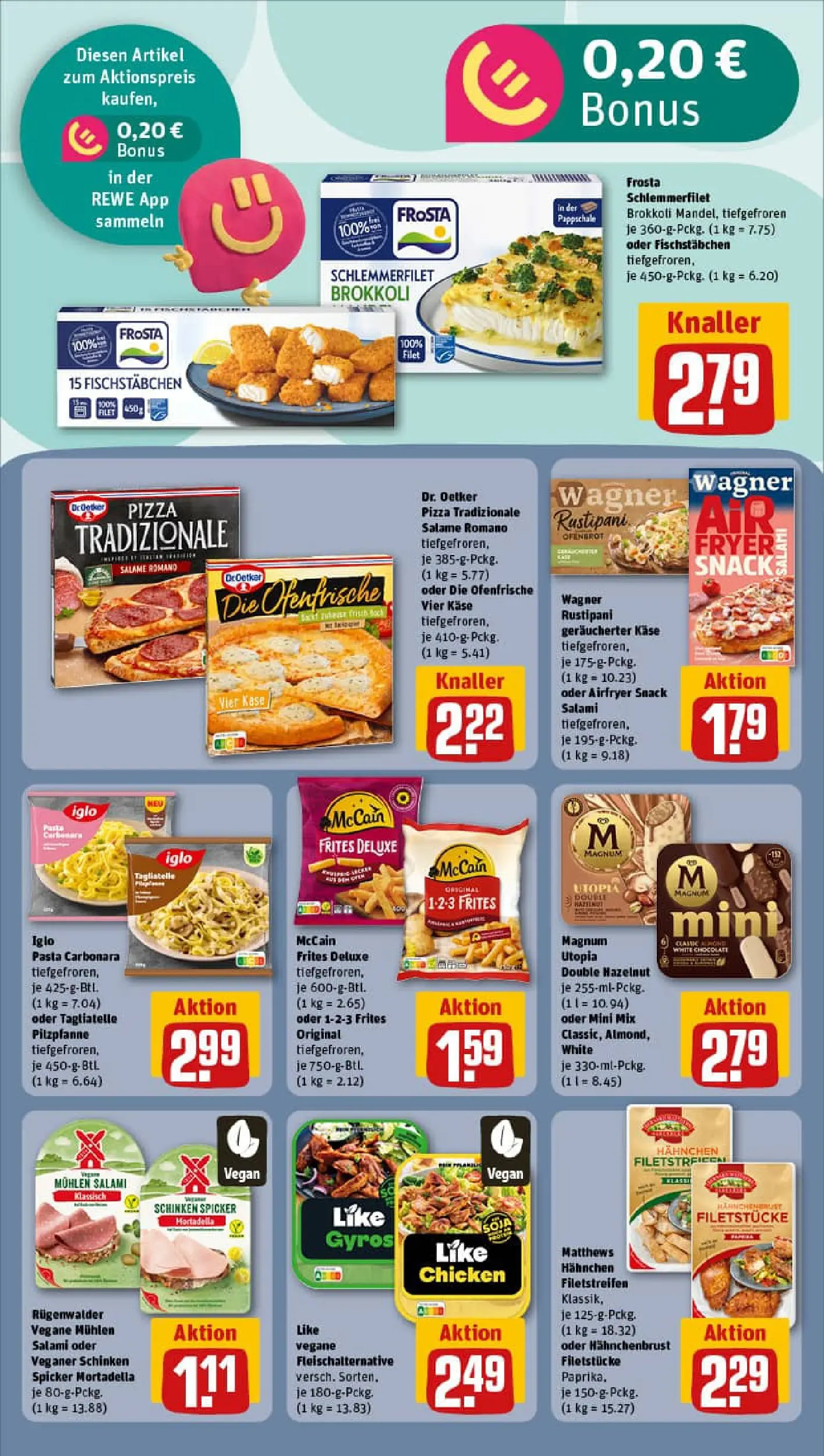 REWE Prospekt ab 11.01.2026 zum Blättern » Angebote | Seite: 14 | Produkte: Hahnchen, Iglo, Brokkoli, Salami