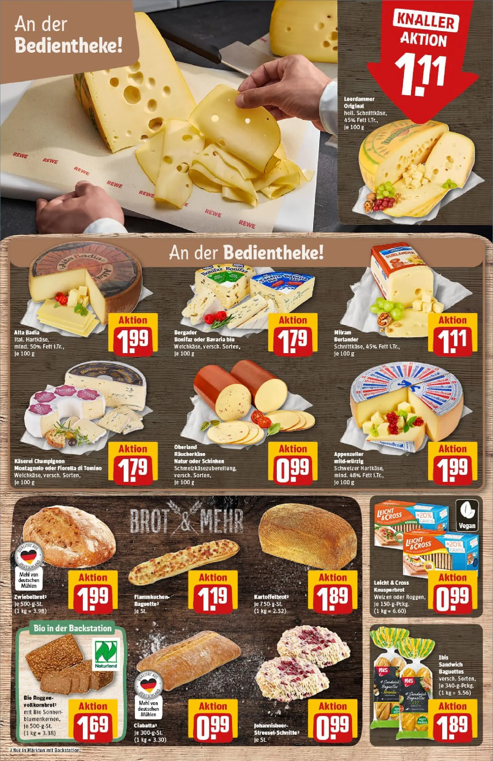 REWE Prospekt ab 11.01.2026 zum Blättern » Angebote | Seite: 13 | Produkte: Vollkornbrot, Baguette, Milram, Pizza