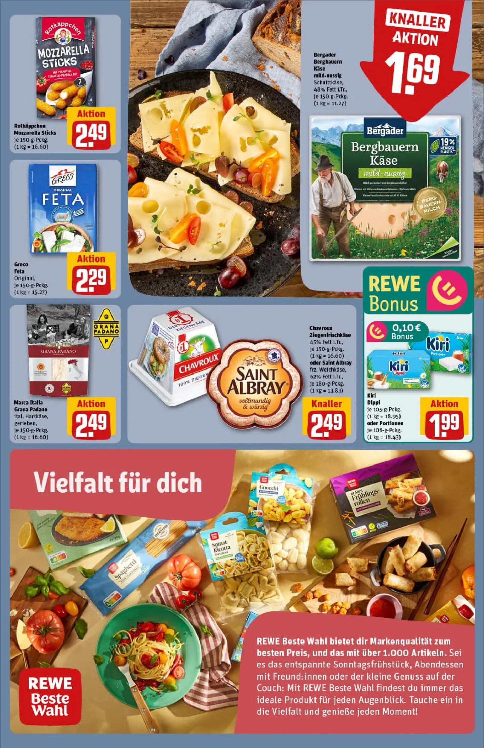 REWE Prospekt ab 11.01.2026 zum Blättern » Angebote | Seite: 13 | Produkte: Milch, Käse, Couch, Mozzarella