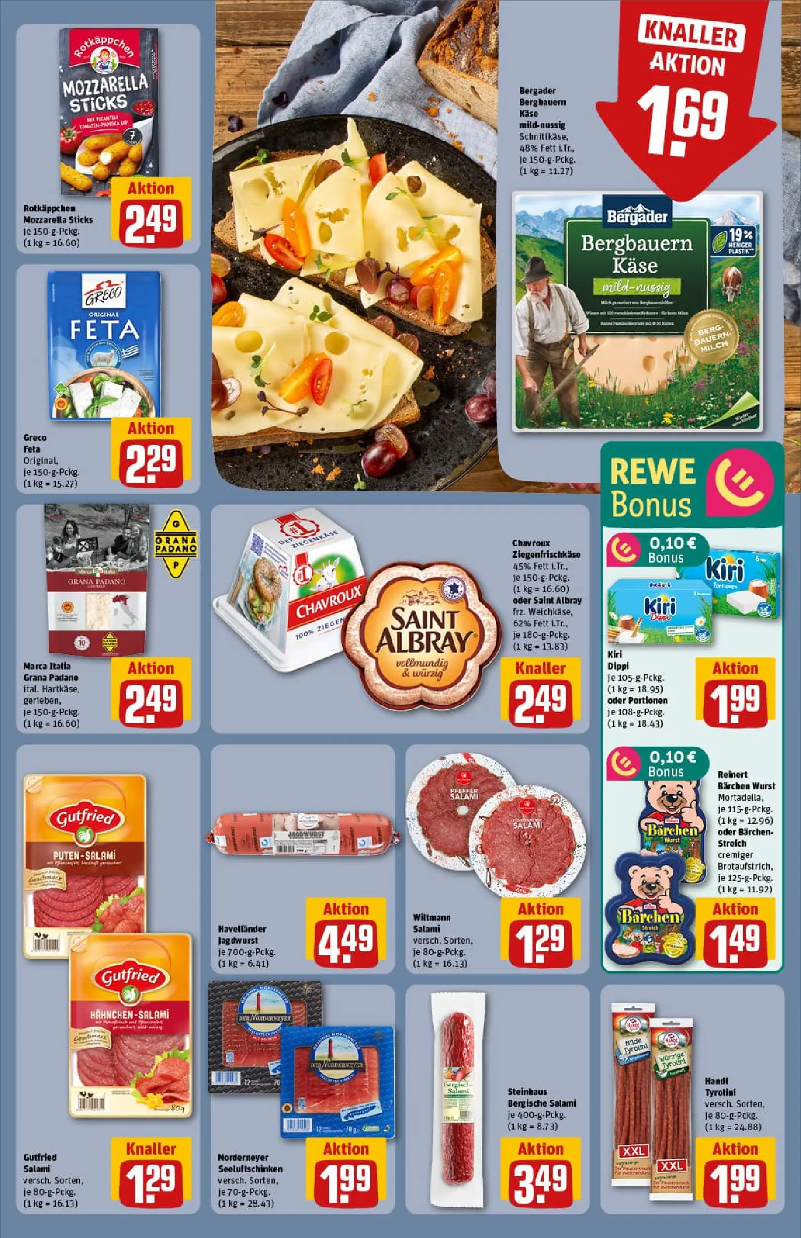 REWE Prospekt ab 11.01.2026 zum Blättern » Angebote | Seite: 13 | Produkte: Hahnchen, Milch, Wurst, Salami