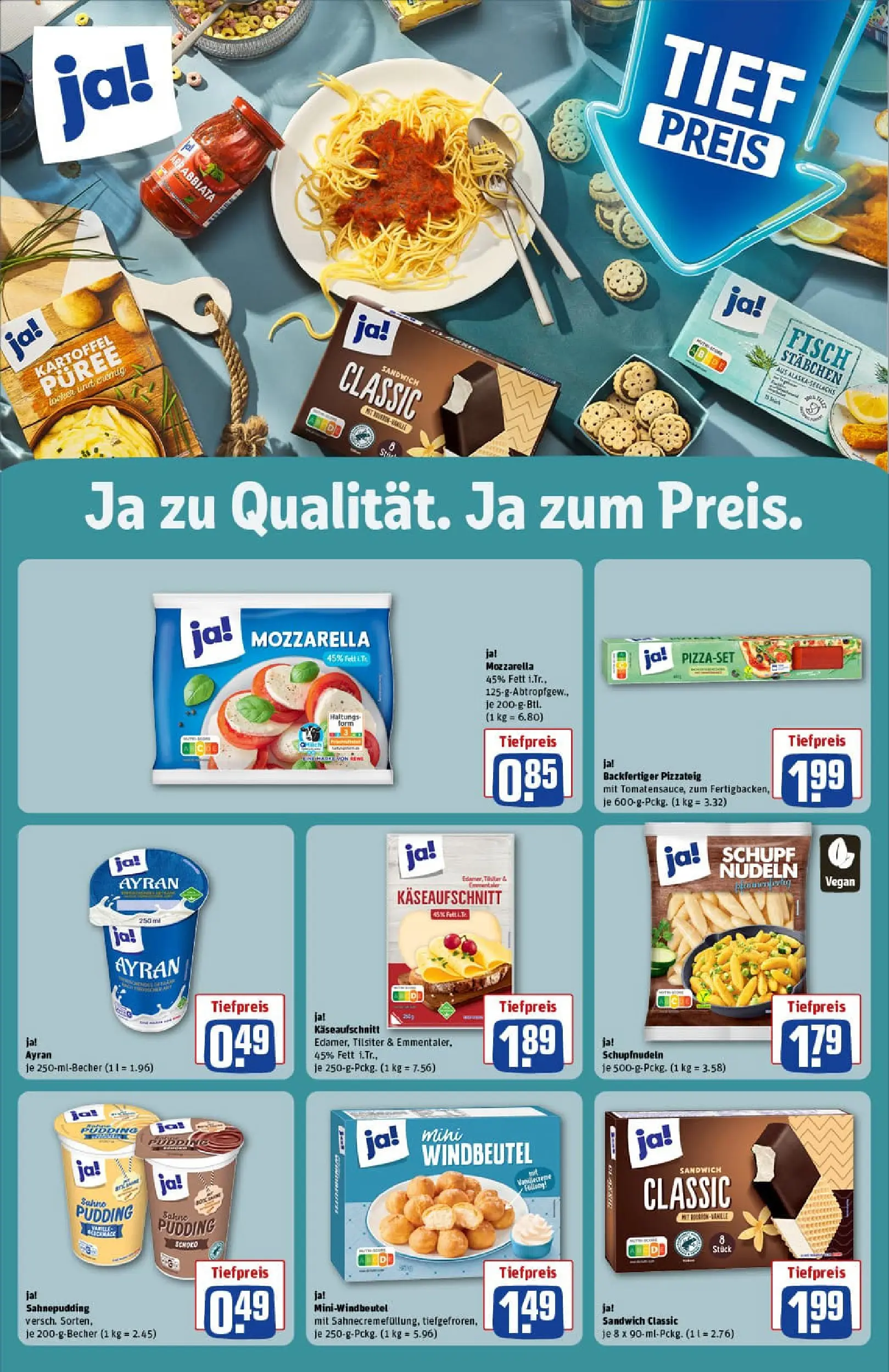 REWE Prospekt ab 11.01.2026 zum Blättern » Angebote | Seite: 20 | Produkte: Mozzarella, Pudding, Pasta, Nudeln