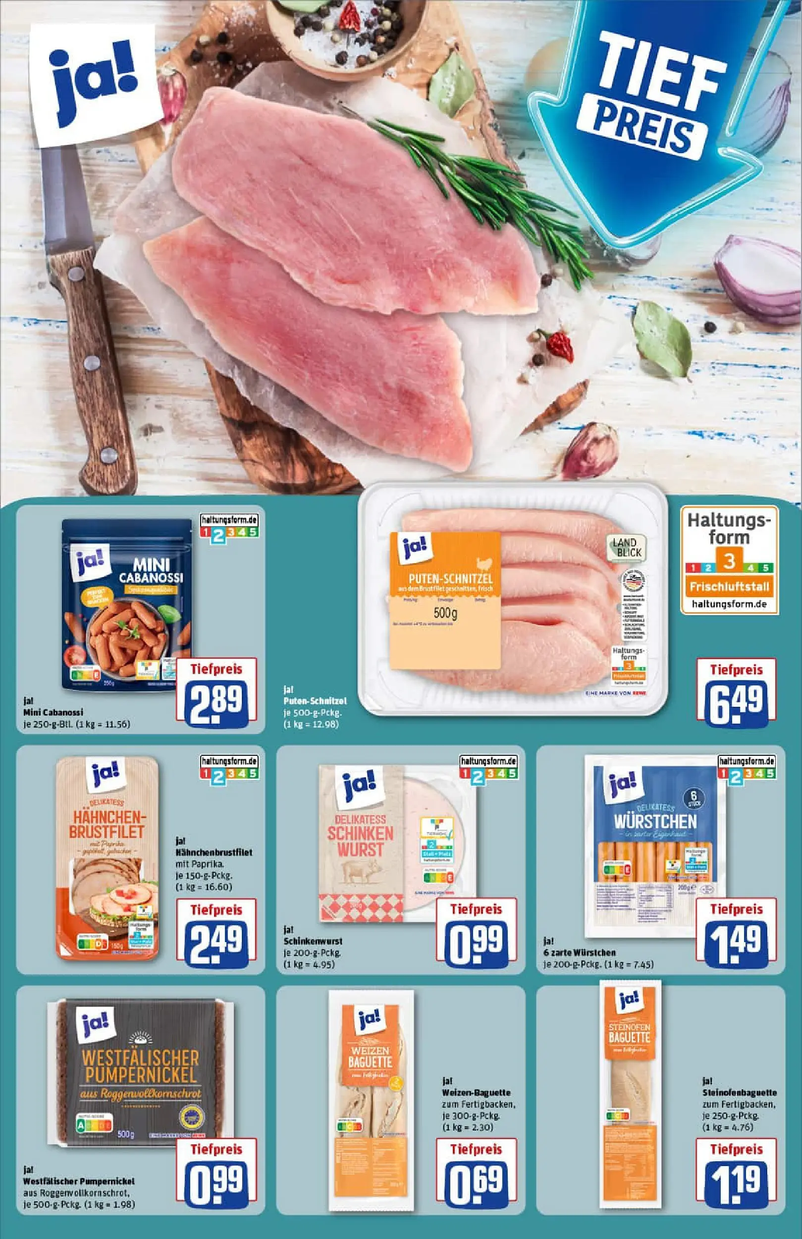 REWE Prospekt ab 11.01.2026 zum Blättern » Angebote | Seite: 21 | Produkte: Paprika, Putenschnitzel, Wurst, Schinken