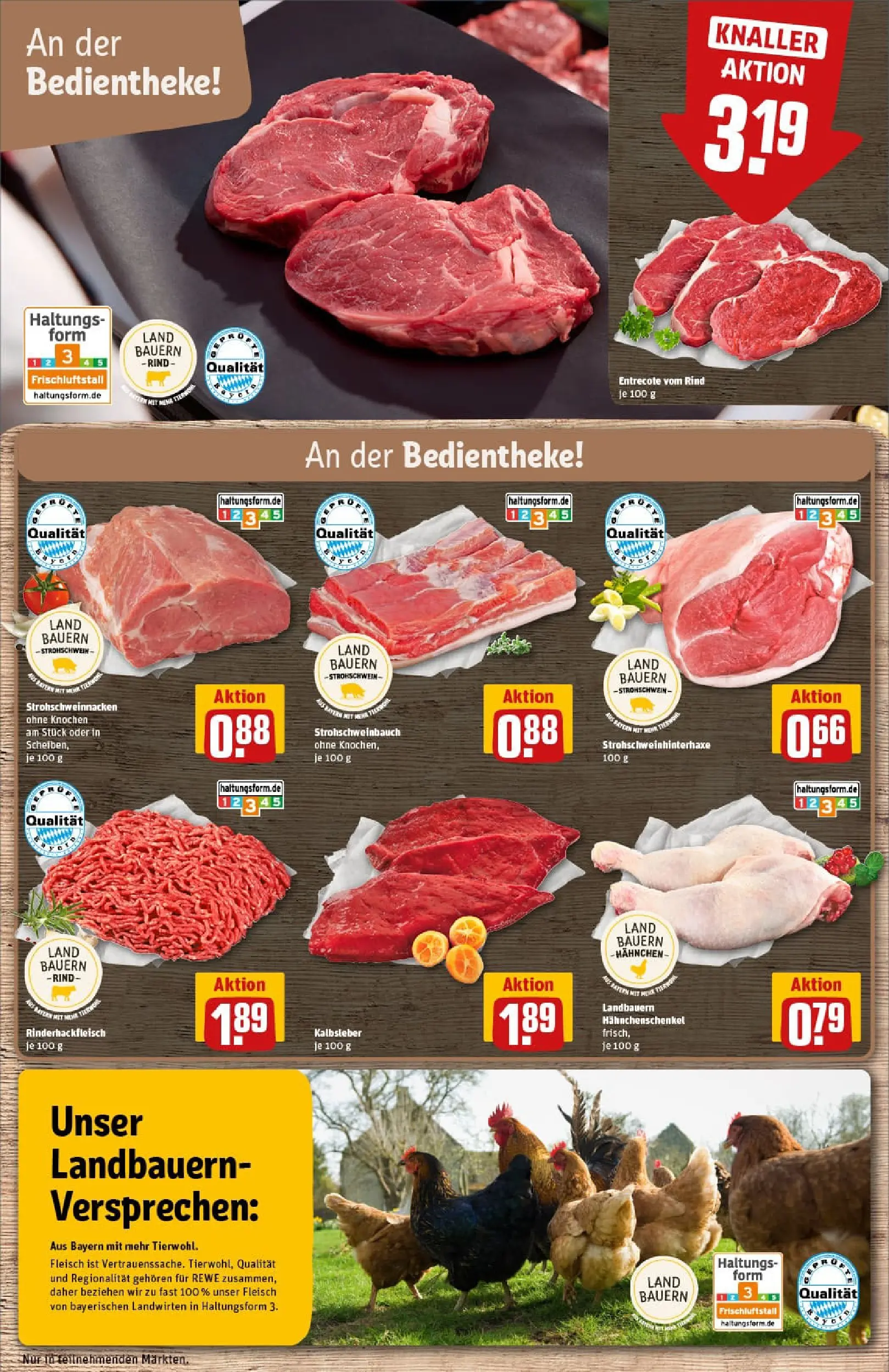 REWE Prospekt ab 11.01.2026 zum Blättern » Angebote | Seite: 10 | Produkte: Hahnchen, Entrecote, Kalbsleber, Fleisch