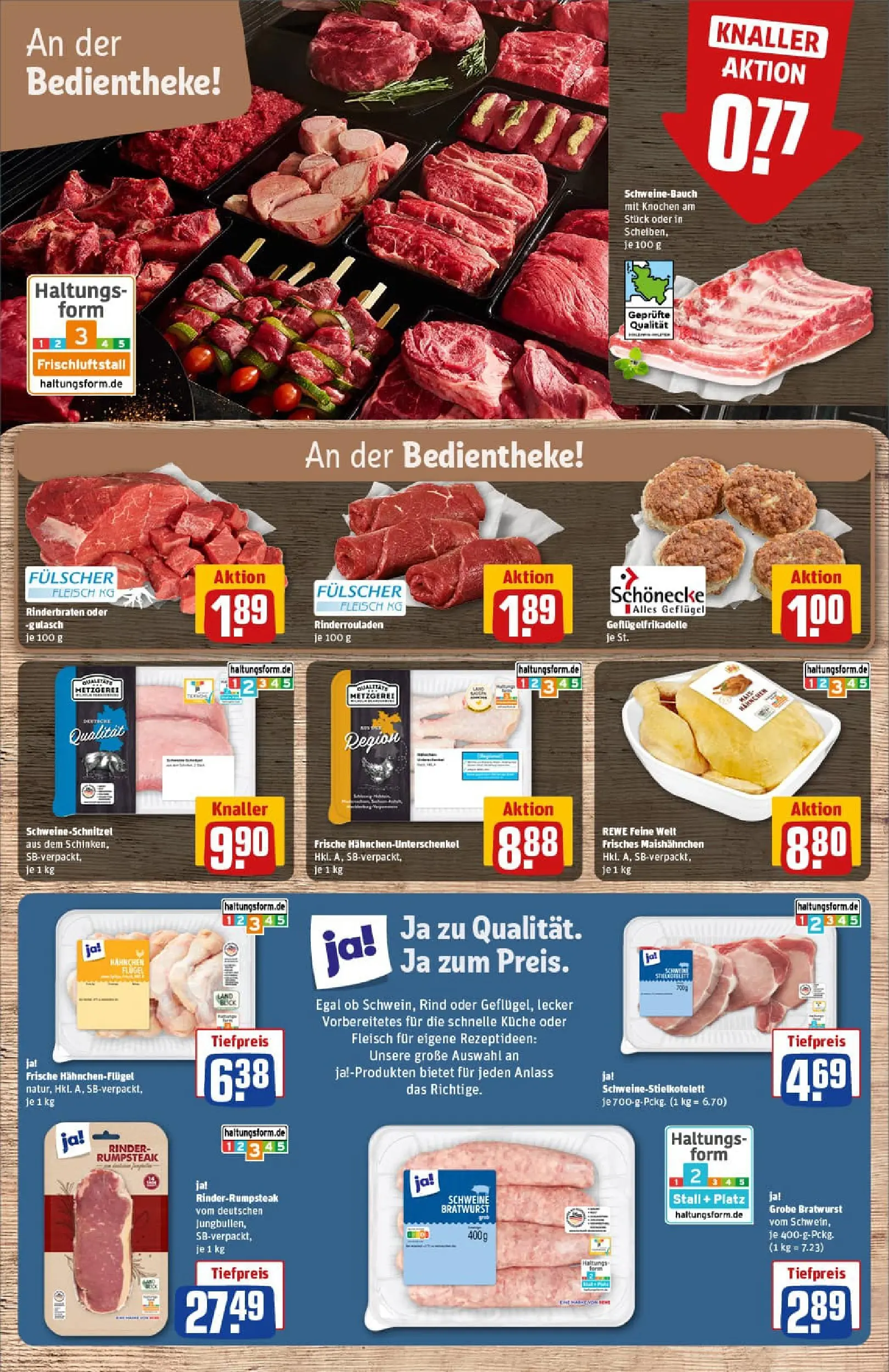 REWE Prospekt ab 11.01.2026 zum Blättern » Angebote | Seite: 9 | Produkte: Rumpsteak, Bratwurst, Küche, Gulasch