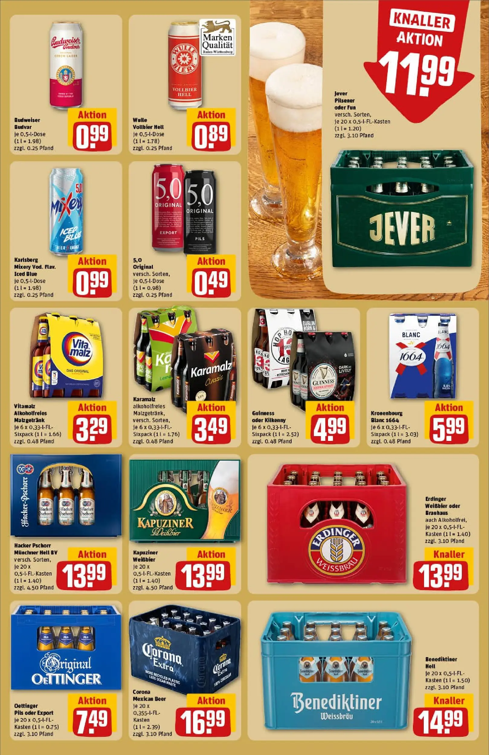 REWE Prospekt ab 11.01.2026 zum Blättern » Angebote | Seite: 19 | Produkte: Erdinger, Benediktiner hell, Jever, Mixery