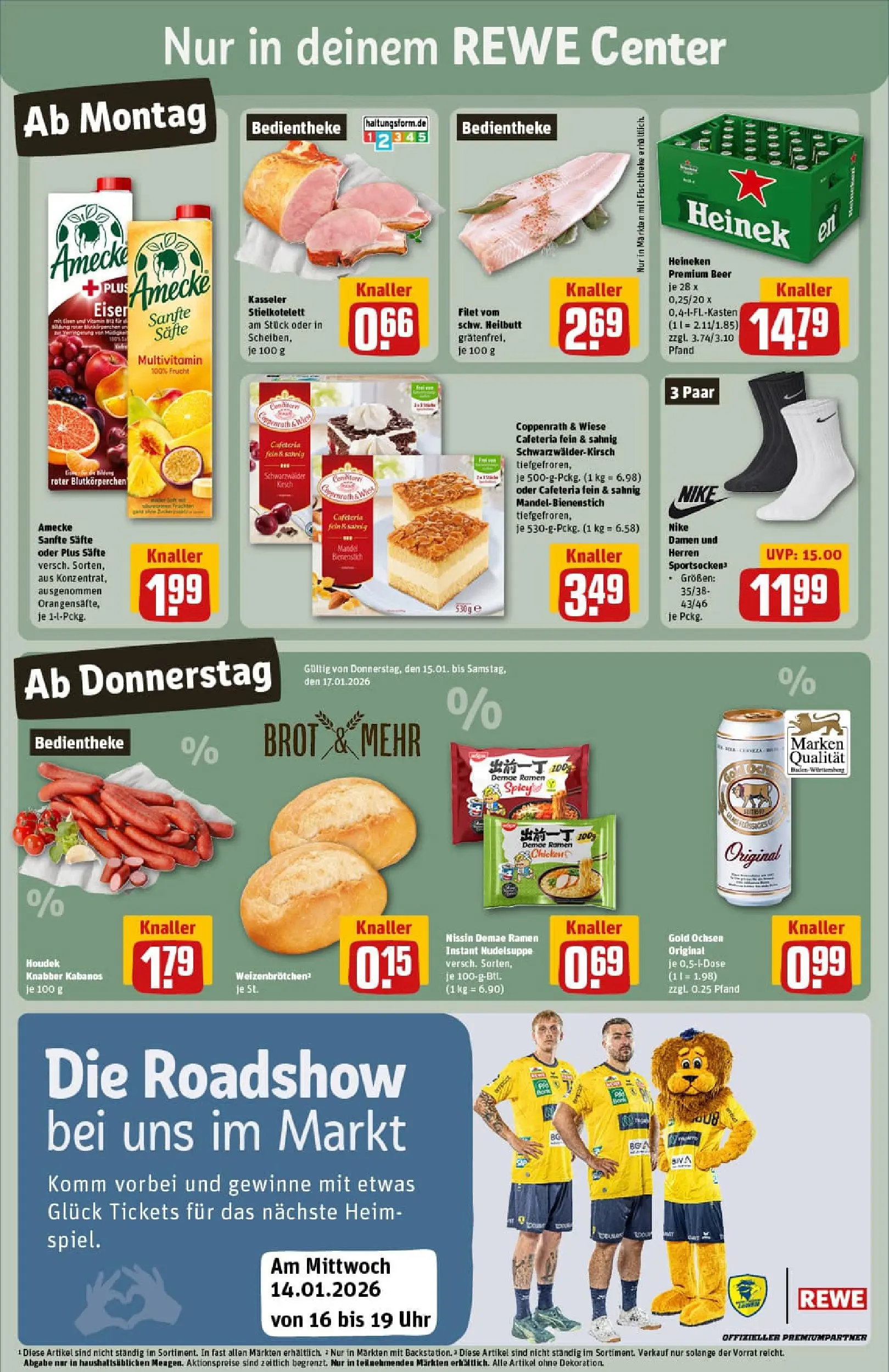 REWE Prospekt ab 11.01.2026 zum Blättern » Angebote | Seite: 3 | Produkte: Heineken, Brot, Uhr