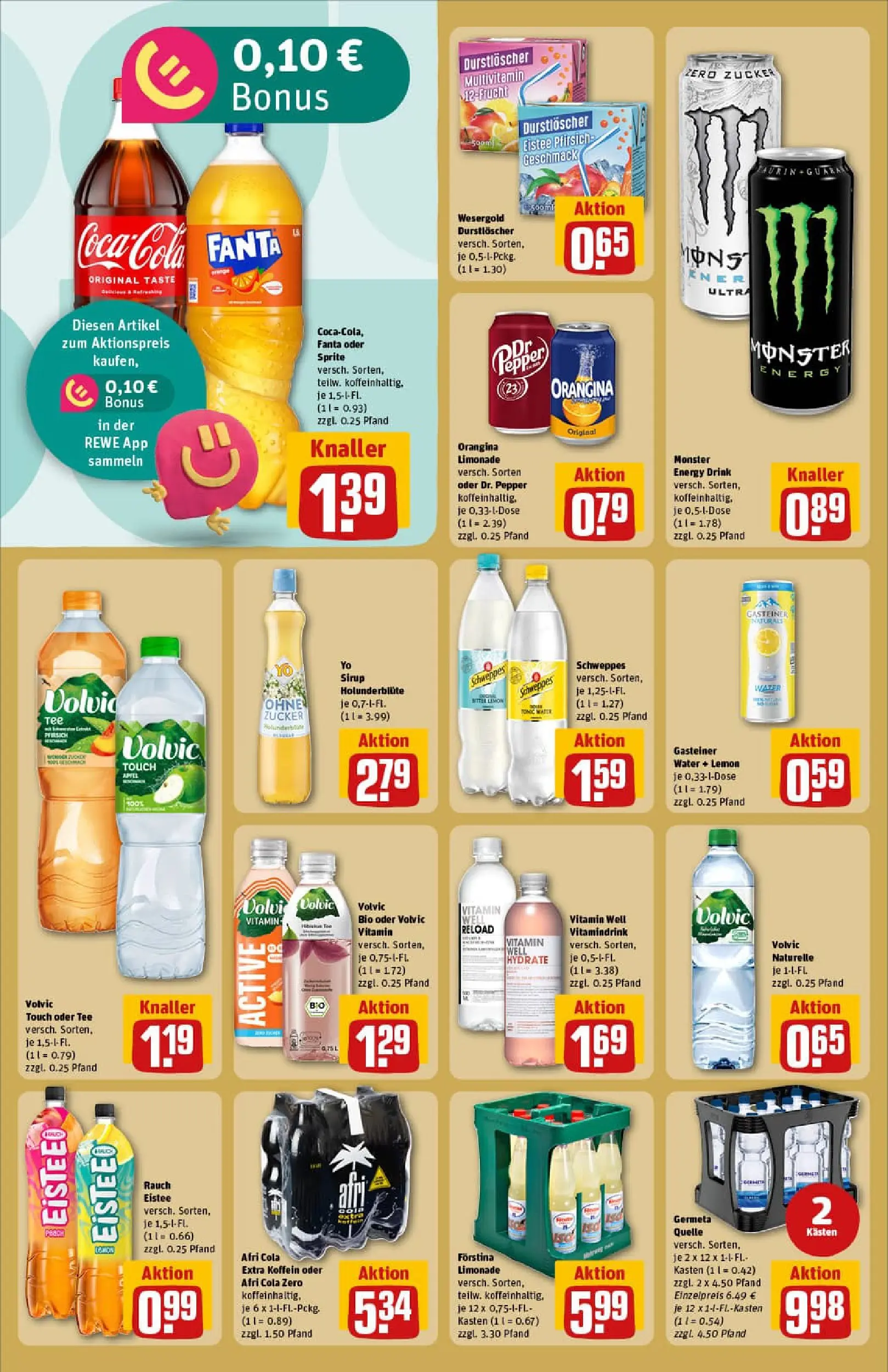 REWE Prospekt ab 11.01.2026 zum Blättern » Angebote | Seite: 16 | Produkte: Durstloscher, Cola, Schweppes, Volvic