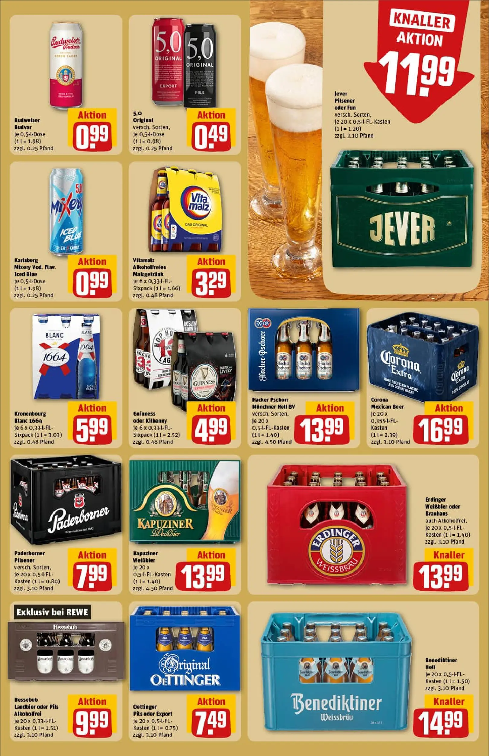 REWE Prospekt ab 11.01.2026 zum Blättern » Angebote | Seite: 17 | Produkte: Weißbier, Oettinger, Benediktiner hell, Budweiser