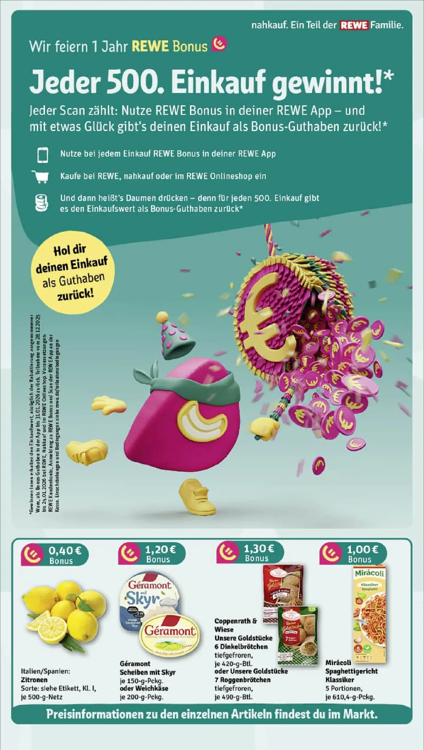 REWE Prospekt ab 11.01.2026 zum Blättern » Angebote | Seite: 4 | Produkte: Geramont, Skyr, Pasta, Zitronen
