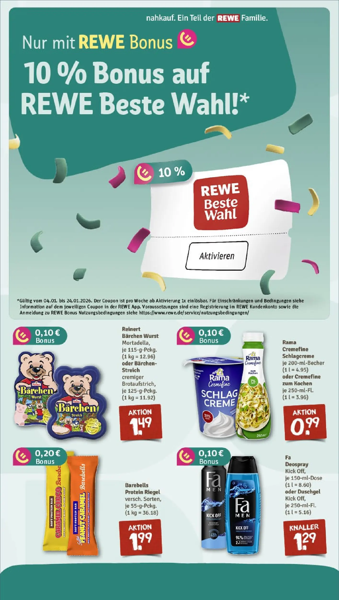 REWE Prospekt ab 11.01.2026 zum Blättern » Angebote | Seite: 5 | Produkte: Creme, Duschgel, Wurst, Deospray