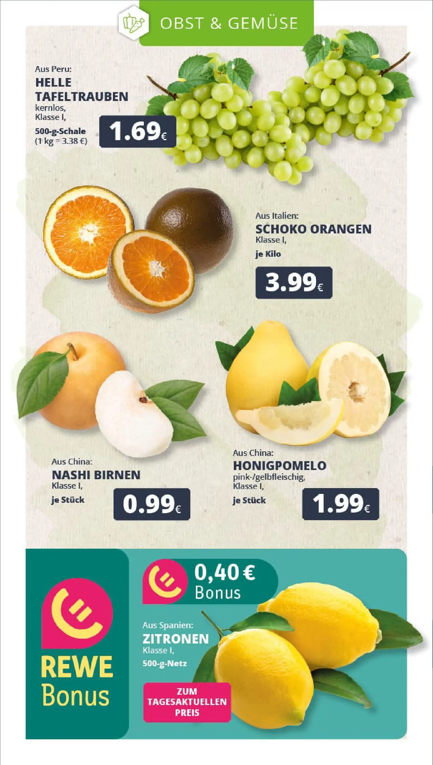 REWE Prospekt ab 11.01.2026 zum Blättern » Angebote | Seite: 8 | Produkte: Orangen, Gemüse, Obst, Zitronen