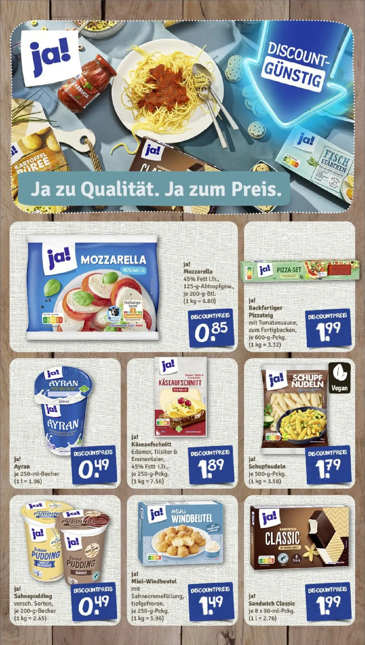 REWE Prospekt ab 11.01.2026 zum Blättern » Angebote | Seite: 8 | Produkte: Mozzarella, Pudding, Fisch, Pizza