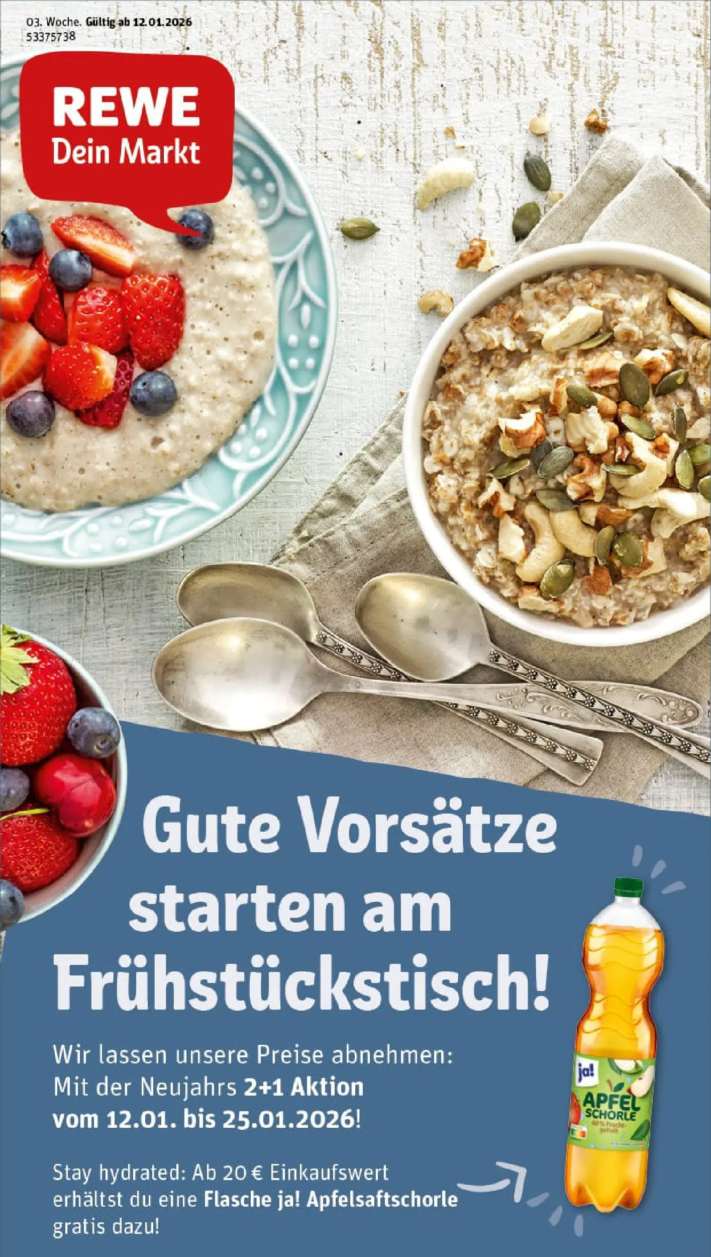 REWE Prospekt ab 11.01.2026 zum Blättern » Angebote | Seite: 1 | Produkte: Äpfel, Apple