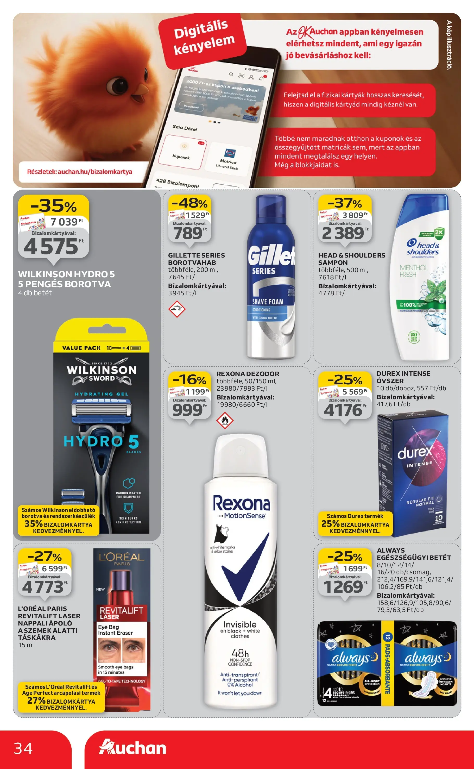 Auchan Akciós újság Szolnok - 2026.01.08. -tól/töl > akció, lapozható szórólap 🛍️ | Oldal: 34 | Termékek: Borotva, Sampon, Borotvahab, Dezodor