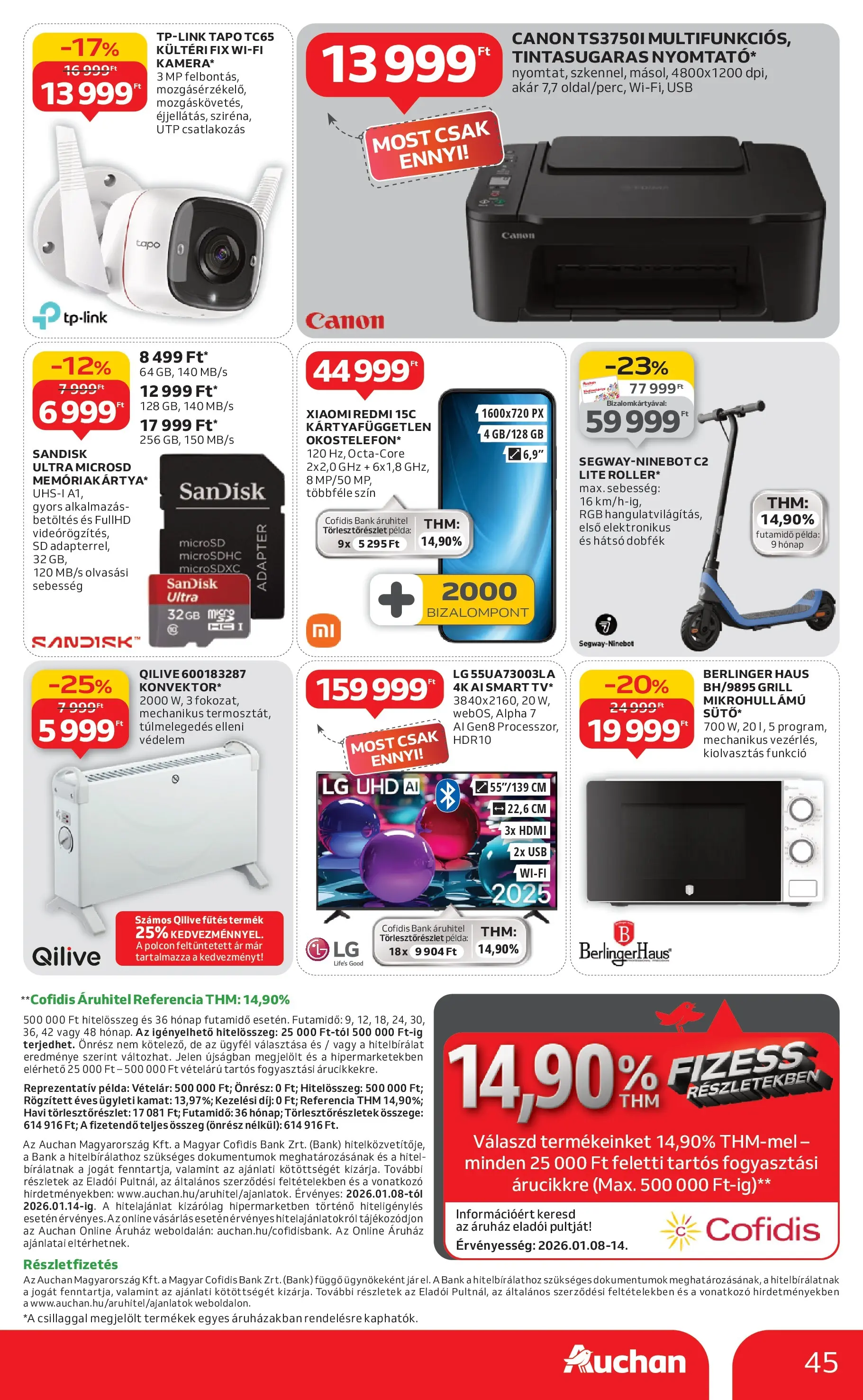 Auchan Akciós újság Szolnok - 2026.01.08. -tól/töl > akció, lapozható szórólap 🛍️ | Oldal: 45 | Termékek: Adapter, USB, Roller, Grill