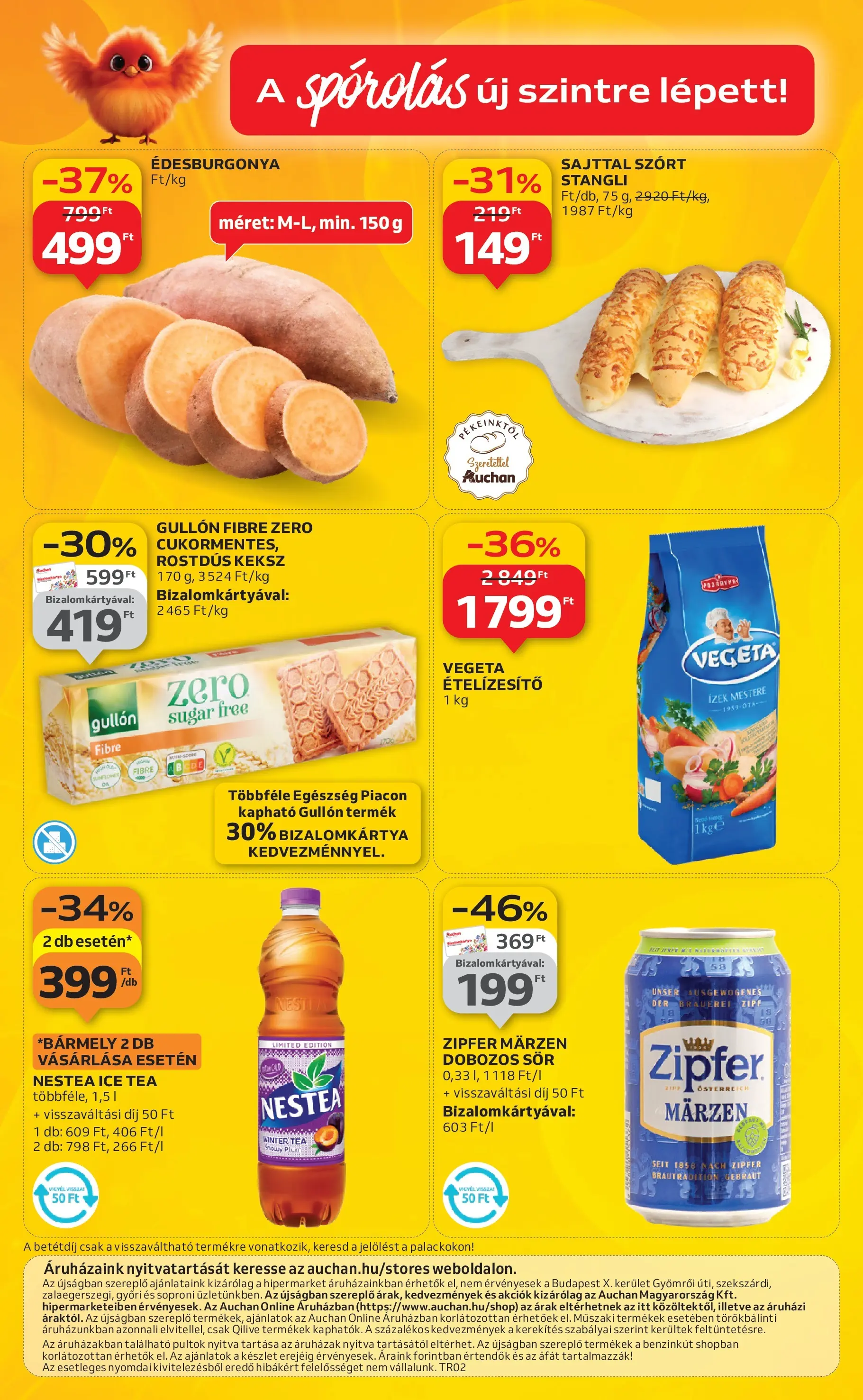 Auchan Akciós újság Szolnok - 2026.01.08. -tól/töl > akció, lapozható szórólap 🛍️ | Oldal: 50 | Termékek: Vegeta, Stangli, Tea, Keksz