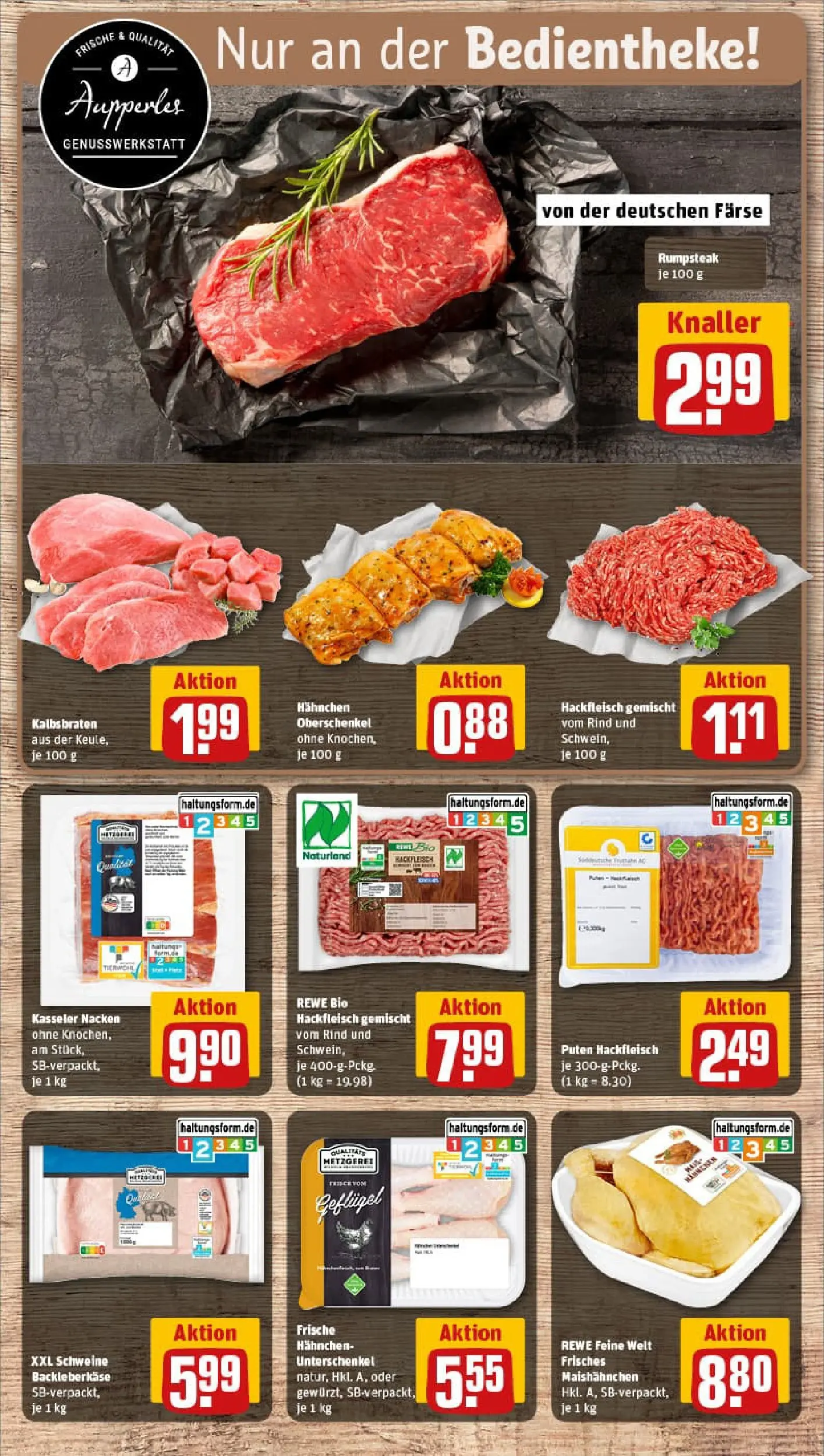 REWE Prospekt ab 11.01.2026 zum Blättern » Angebote | Seite: 10 | Produkte: Rumpsteak, Hahnchen, Steak, Hackfleisch