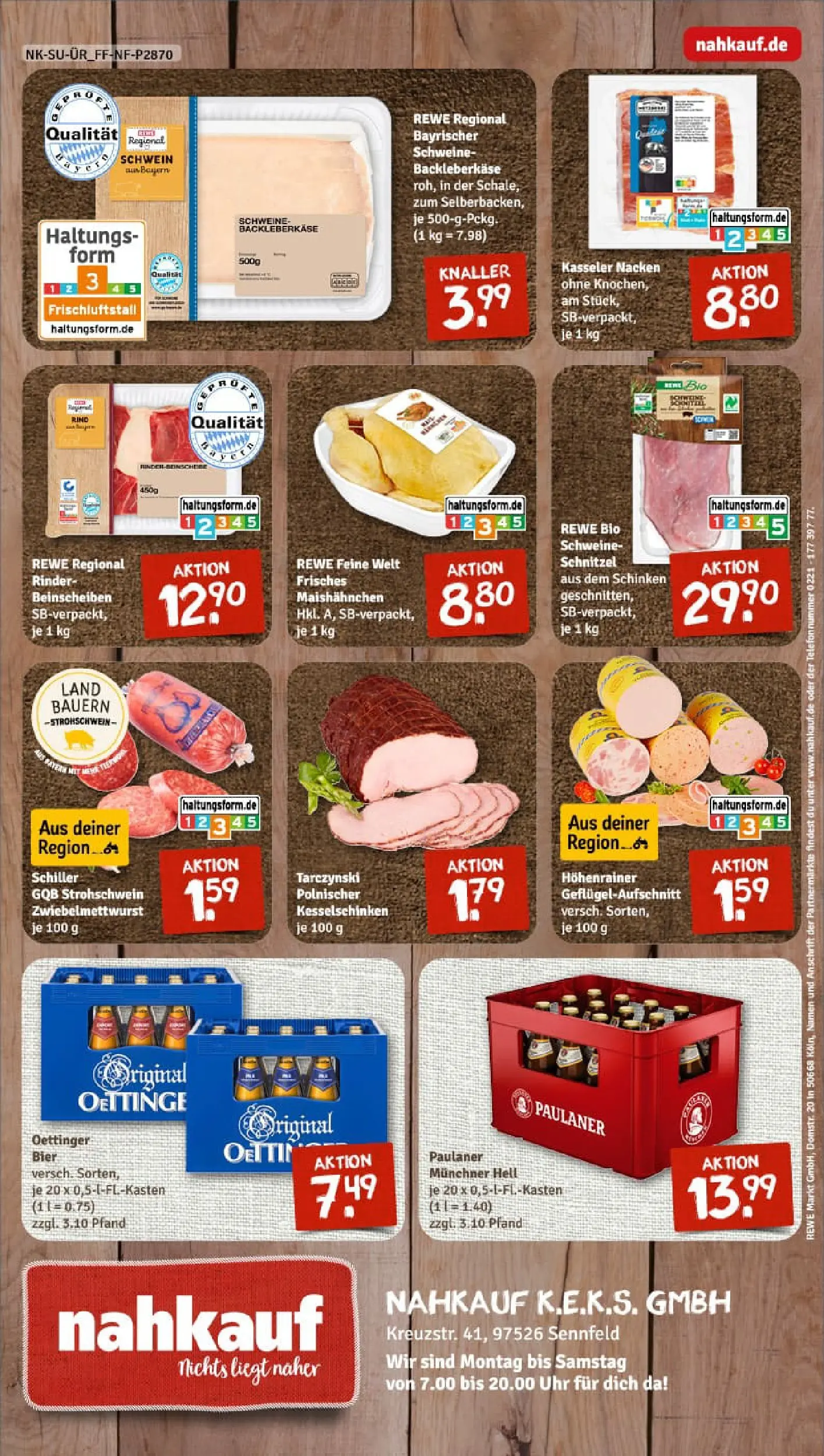 REWE Prospekt ab 11.01.2026 zum Blättern » Angebote | Seite: 8 | Produkte: Kasseler nacken, Schinken, Uhr, Paulaner