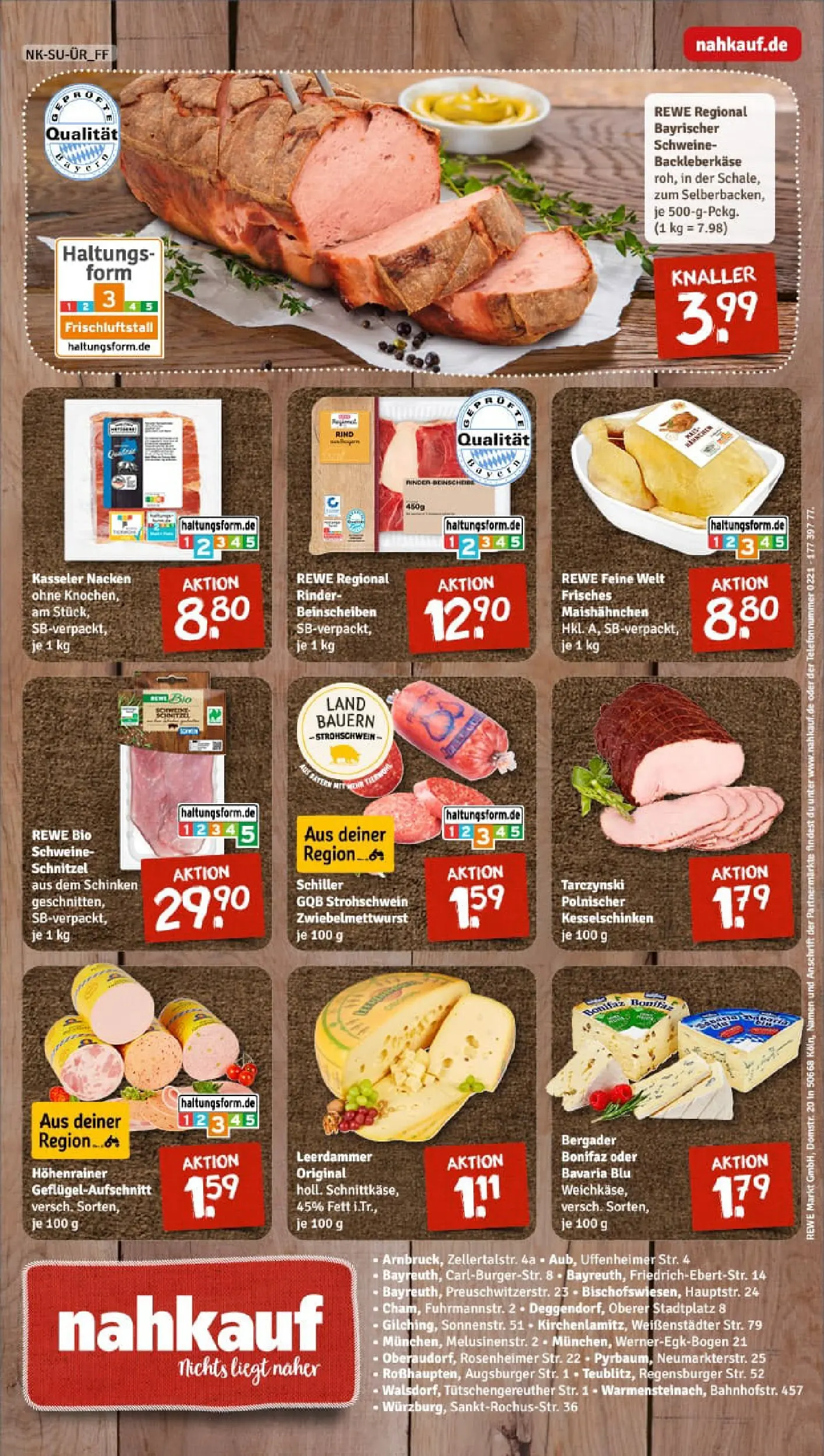 REWE Prospekt ab 11.01.2026 zum Blättern » Angebote | Seite: 8 | Produkte: Schnitzel, Leerdammer, Kasseler nacken, Schinken