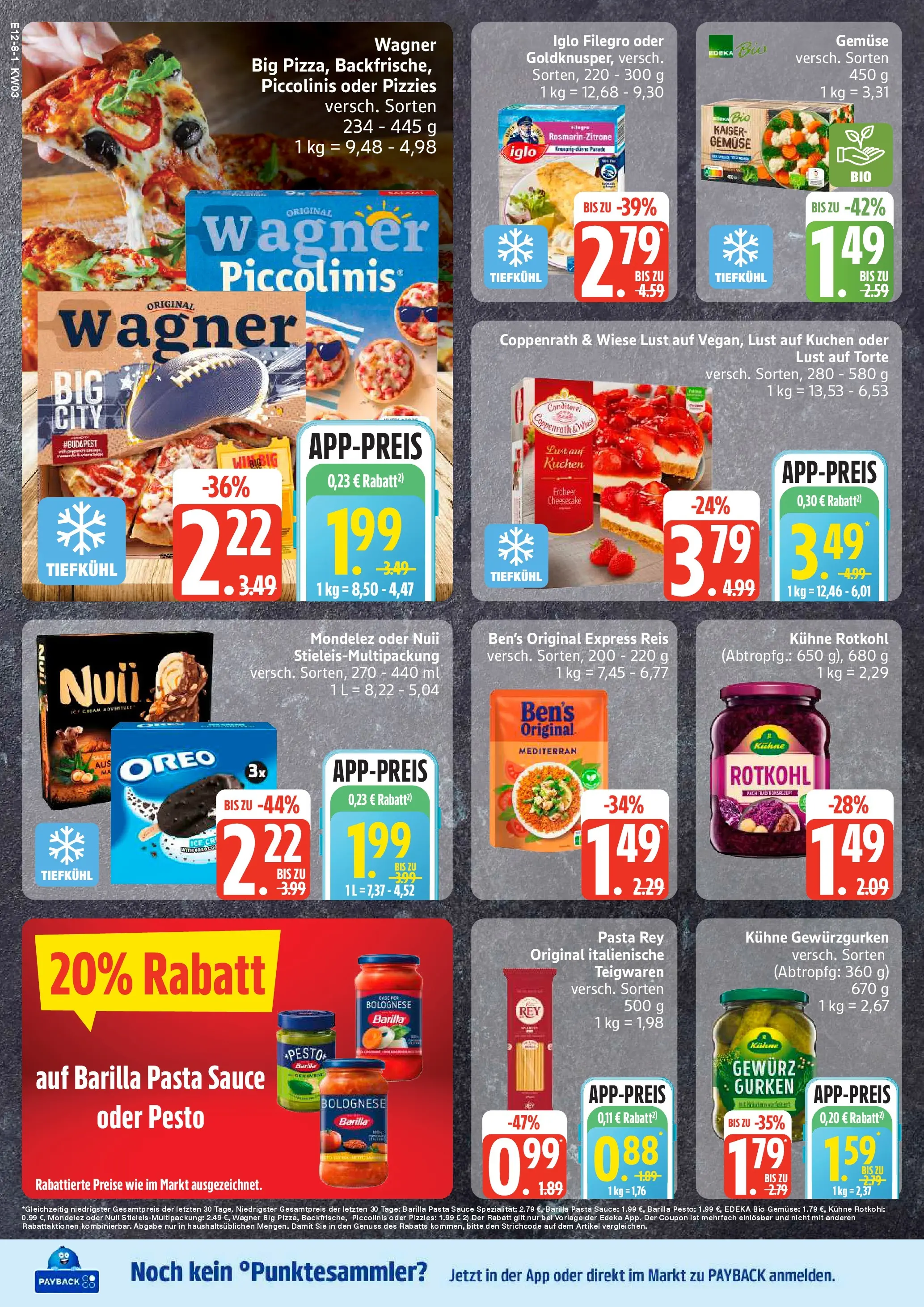Edeka prospekt Ammersbek	 (ab 11.01.2026) » Angebote Online | Seite: 8 | Produkte: Rotkohl, Barilla pesto, Iglo, Piccolinis