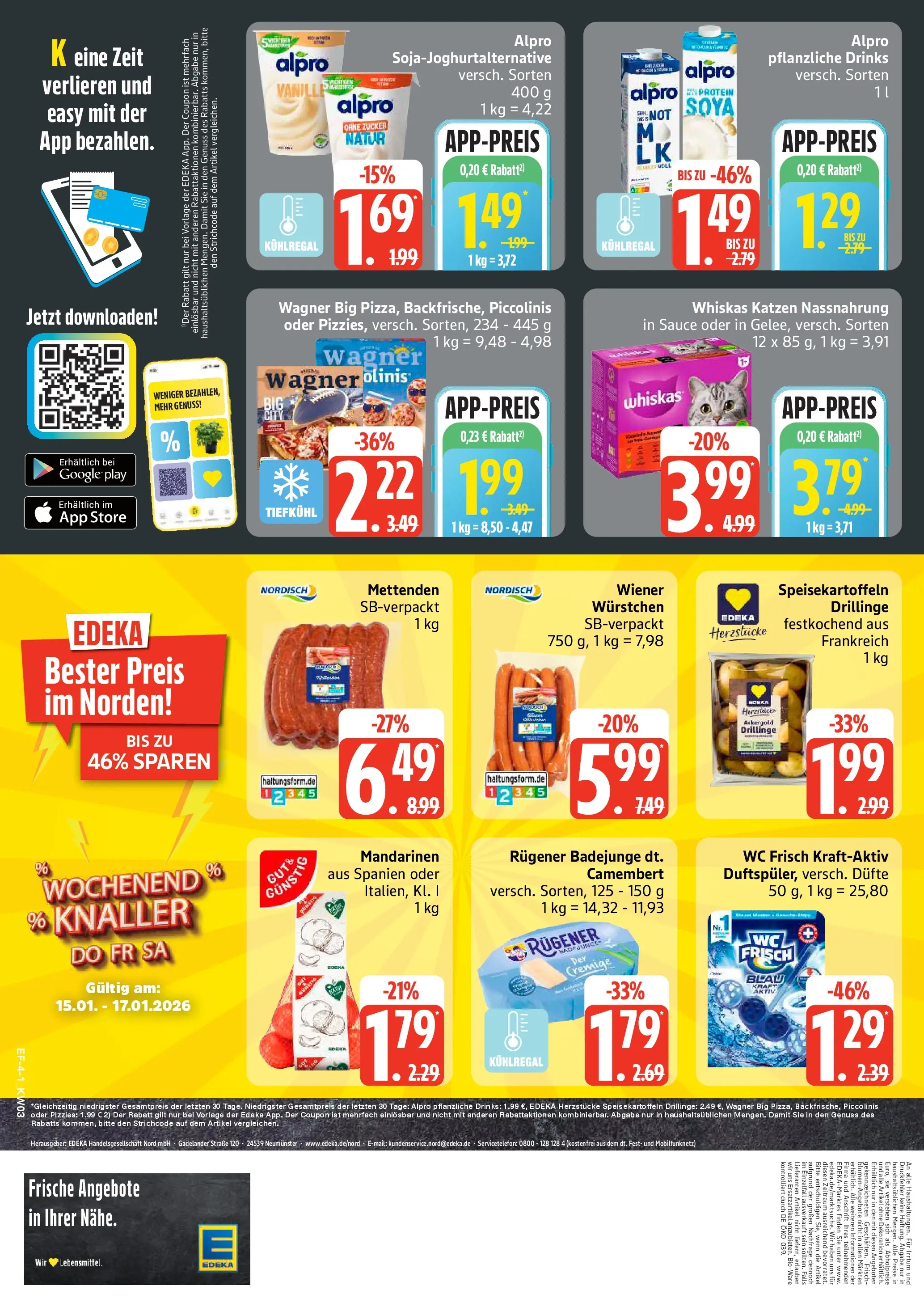 Edeka prospekt Hamburg	 (ab 11.01.2026) » Angebote Online | Seite: 4 | Produkte: Alpro, Zucker, Wc frisch, Whiskas