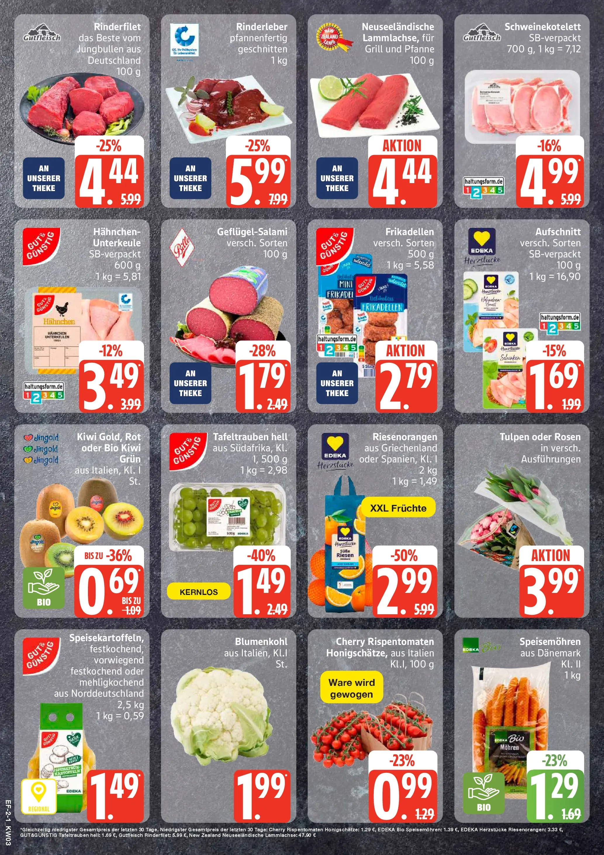 Edeka prospekt Hamburg	 (ab 11.01.2026) » Angebote Online | Seite: 2 | Produkte: Rinderfilet, Kartoffeln, Blumenkohl, Salami