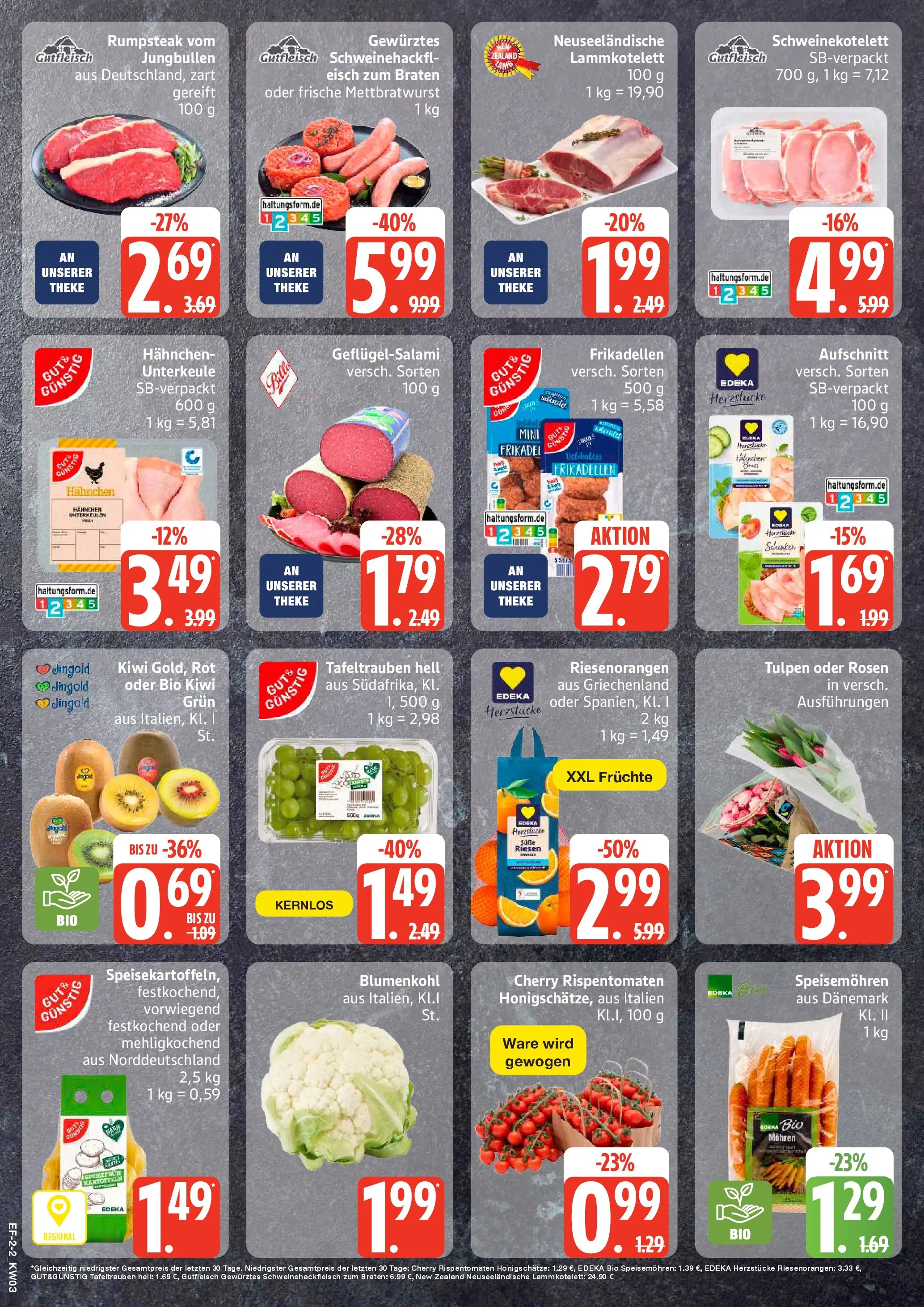 Edeka prospekt Luhnstedt	 (ab 11.01.2026) » Angebote Online | Seite: 2 | Produkte: Rumpsteak, Hahnchen, Mohren, Kiwi