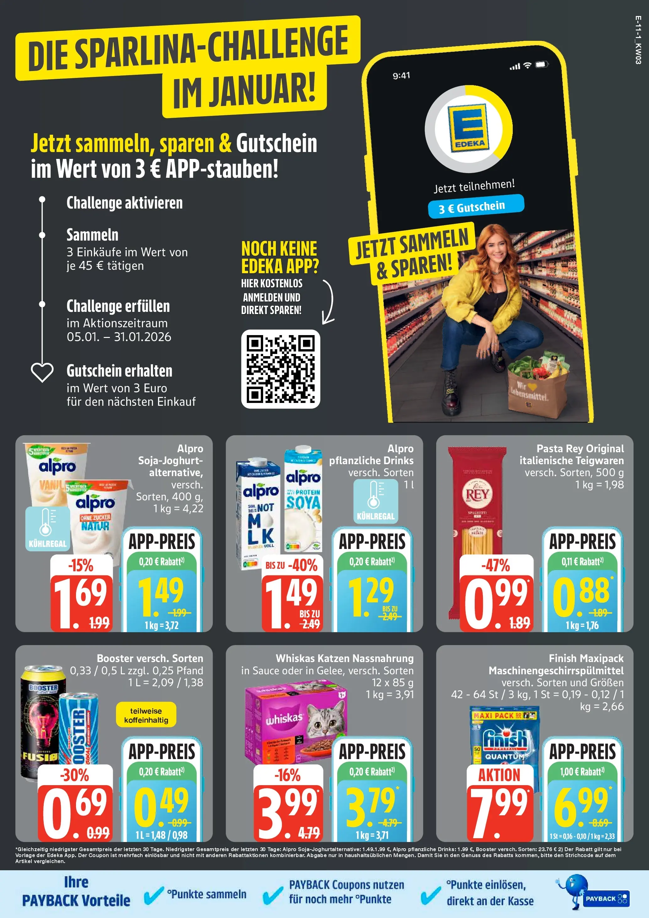 Edeka prospekt Rostock	 (ab 11.01.2026) » Angebote Online | Seite: 13 | Produkte: Finish, Alpro, Zucker, Pasta