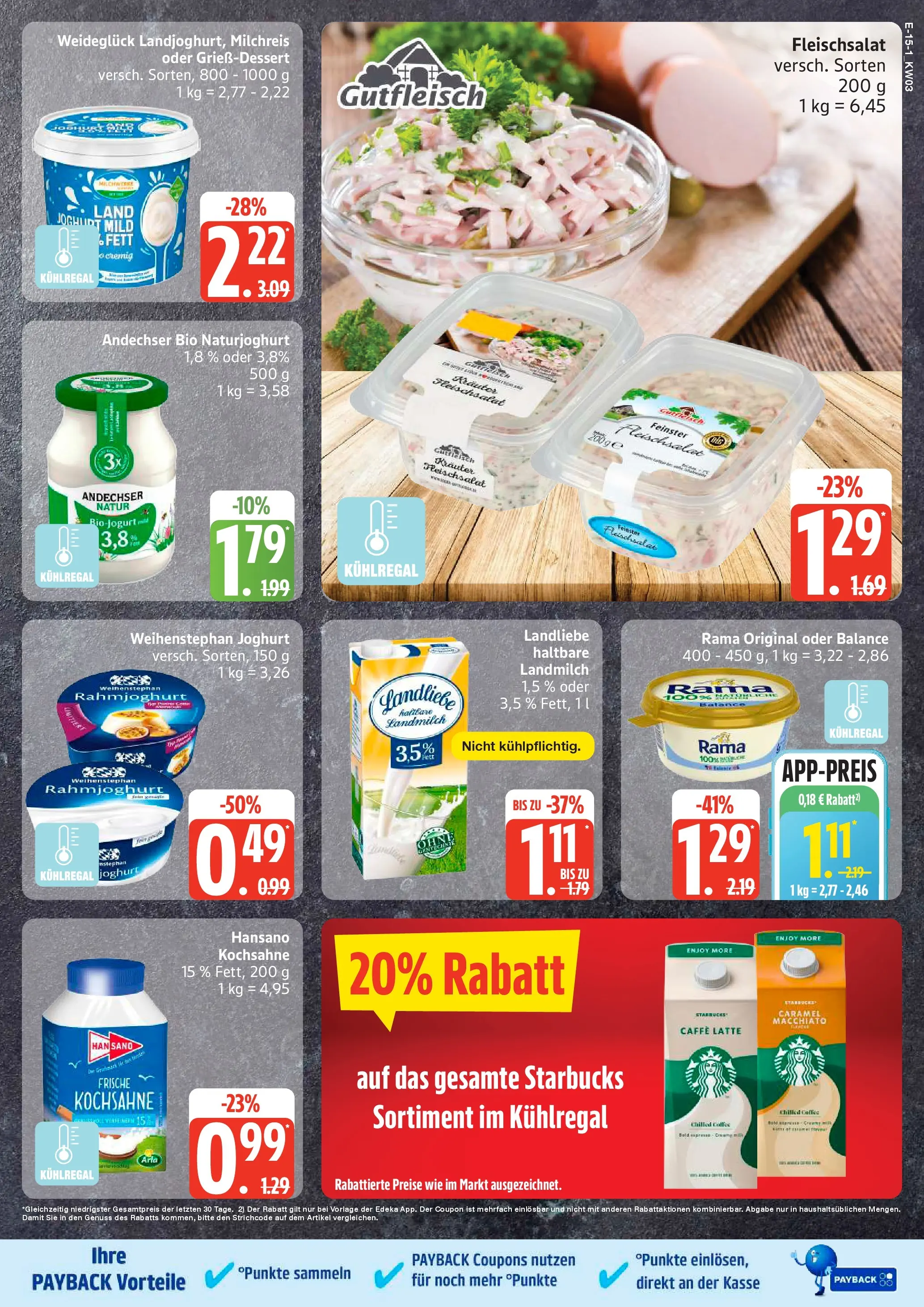 Edeka prospekt Rostock	 (ab 11.01.2026) » Angebote Online | Seite: 17 | Produkte: Rama, Joghurt, Starbucks