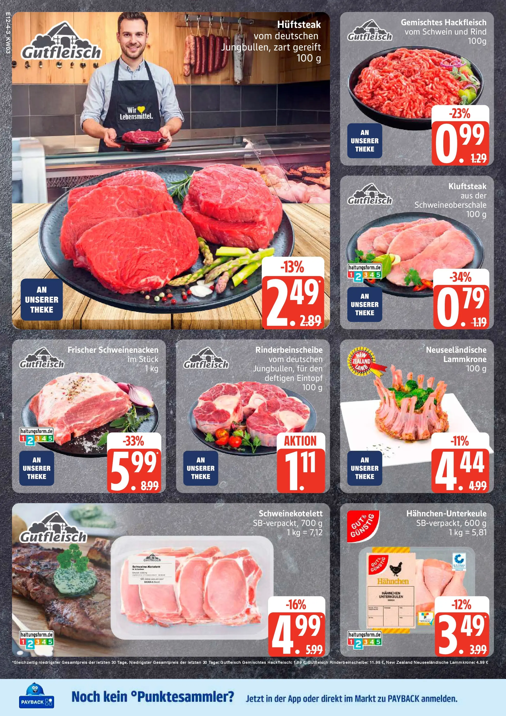 Edeka prospekt Ammersbek	 (ab 11.01.2026) » Angebote Online | Seite: 4 | Produkte: Hahnchen, Theke, Steak, Hackfleisch