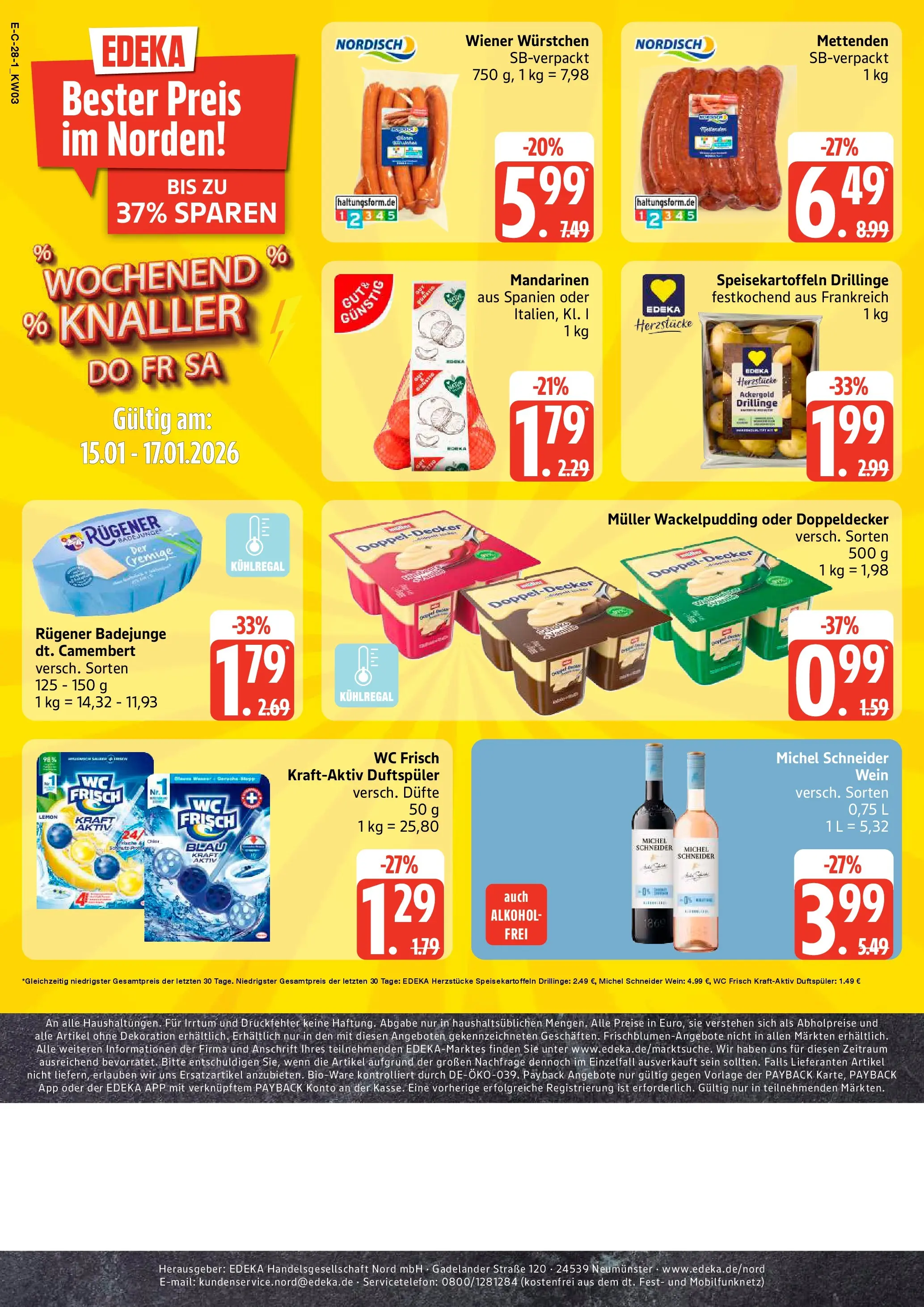 Edeka prospekt Bremervörde	 (ab 11.01.2026) » Angebote Online | Seite: 32 | Produkte: Mandarinen, Pudding, Wc frisch, Wein