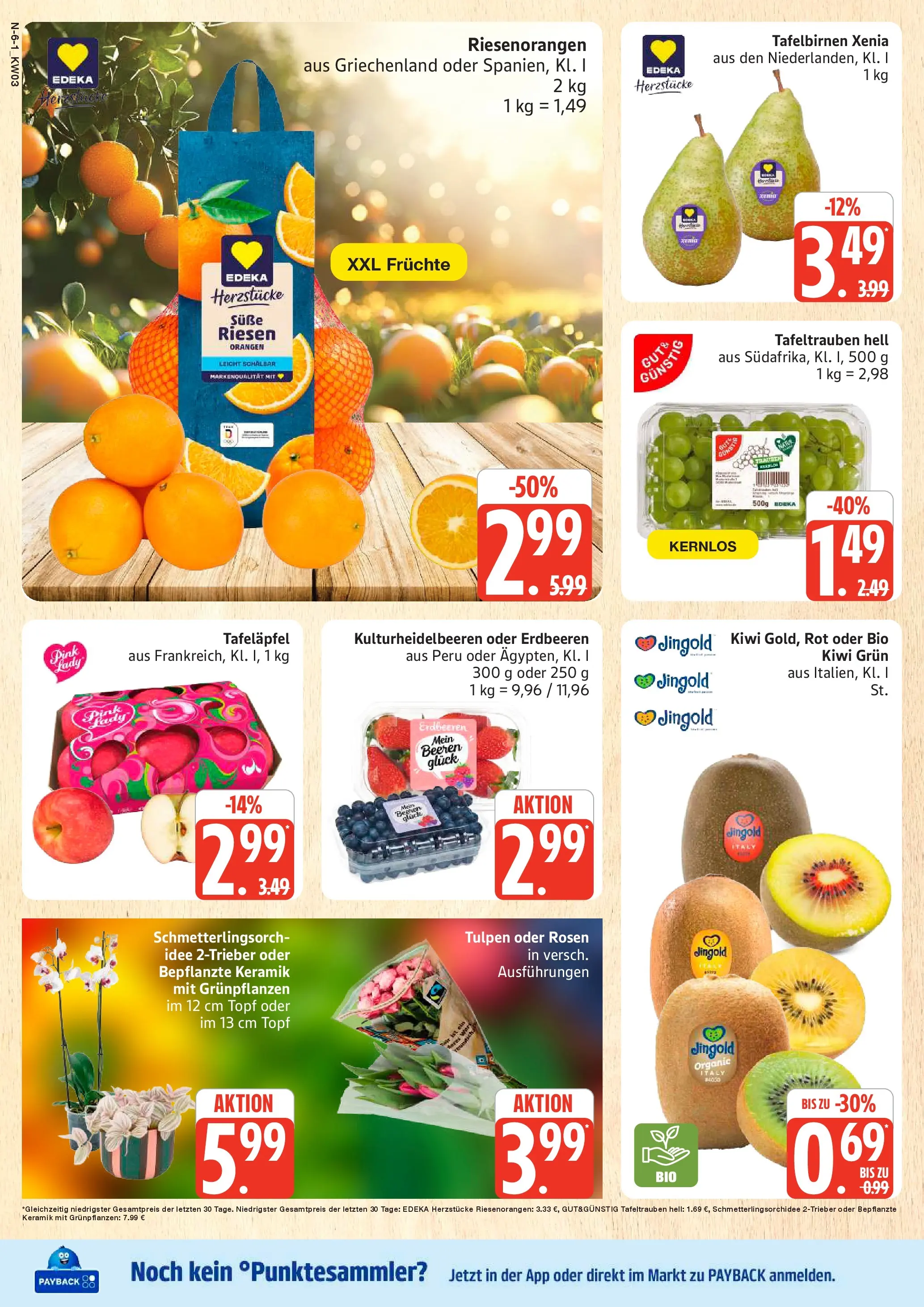 Edeka prospekt Rostock	 (ab 11.01.2026) » Angebote Online | Seite: 6 | Produkte: Orangen, Apple, Erdbeeren, Kiwi