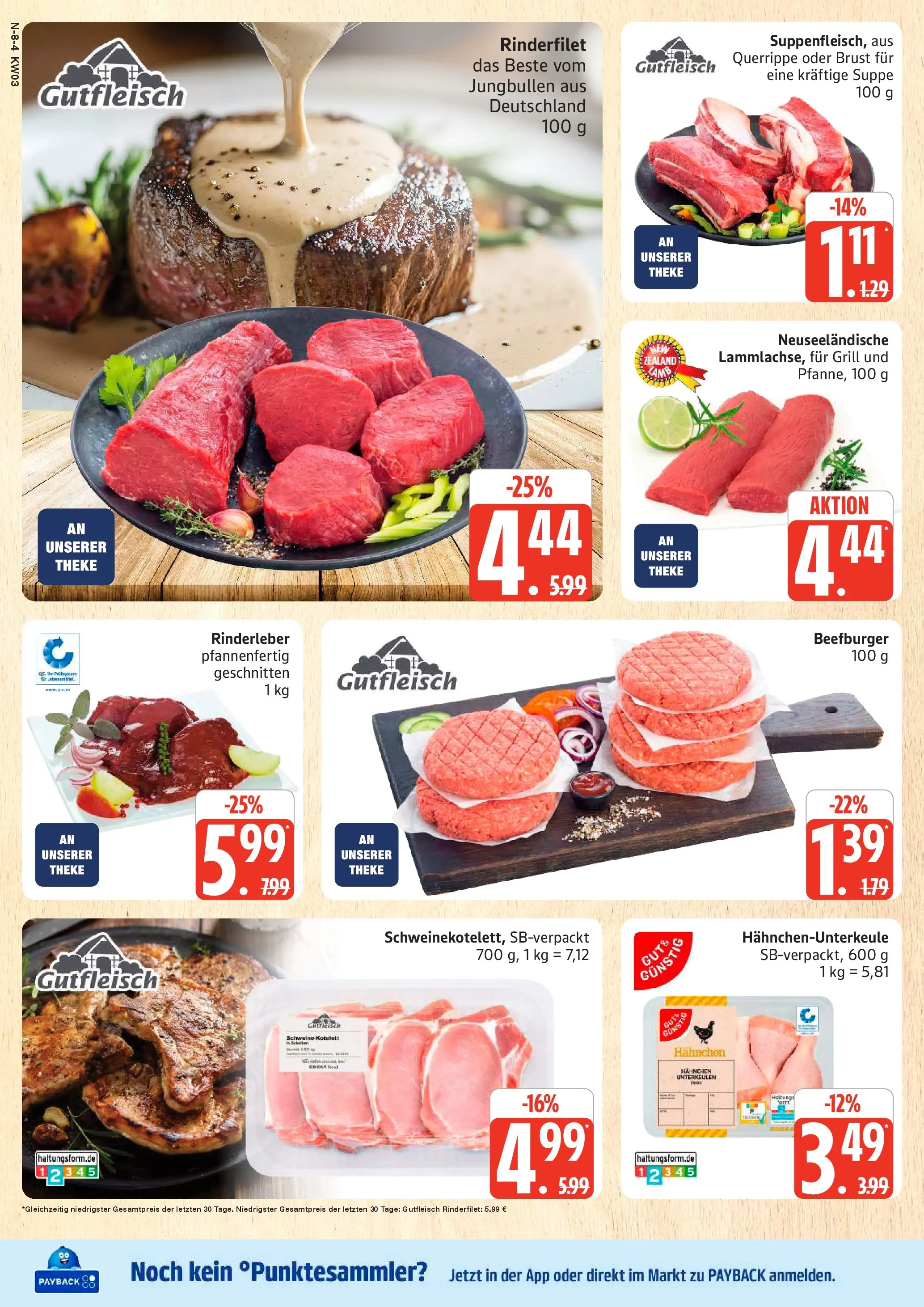 Edeka prospekt Rostock	 (ab 11.01.2026) » Angebote Online | Seite: 8 | Produkte: Hahnchen, Theke, Rinderfilet, Burger