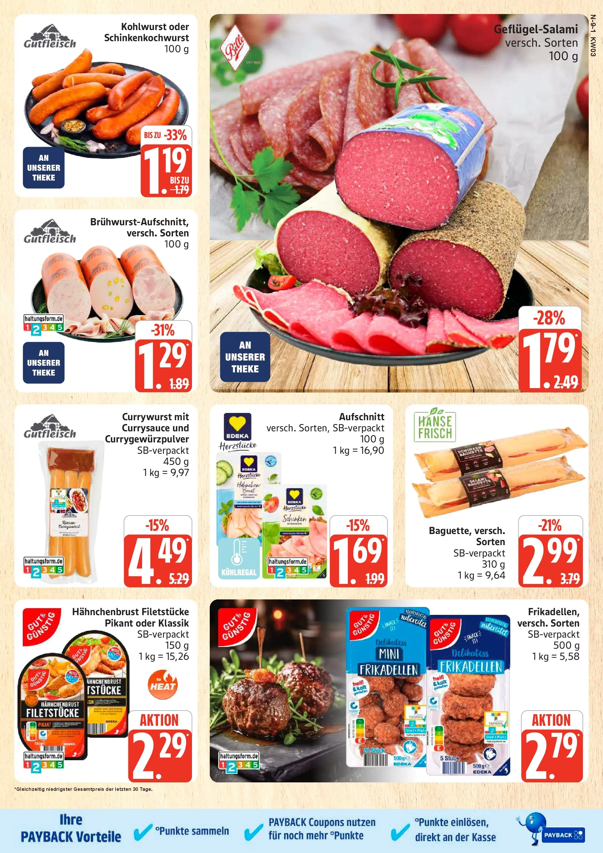 Edeka prospekt Rostock	 (ab 11.01.2026) » Angebote Online | Seite: 9 | Produkte: Theke, Salami, Schinken, Hahnchenbrust