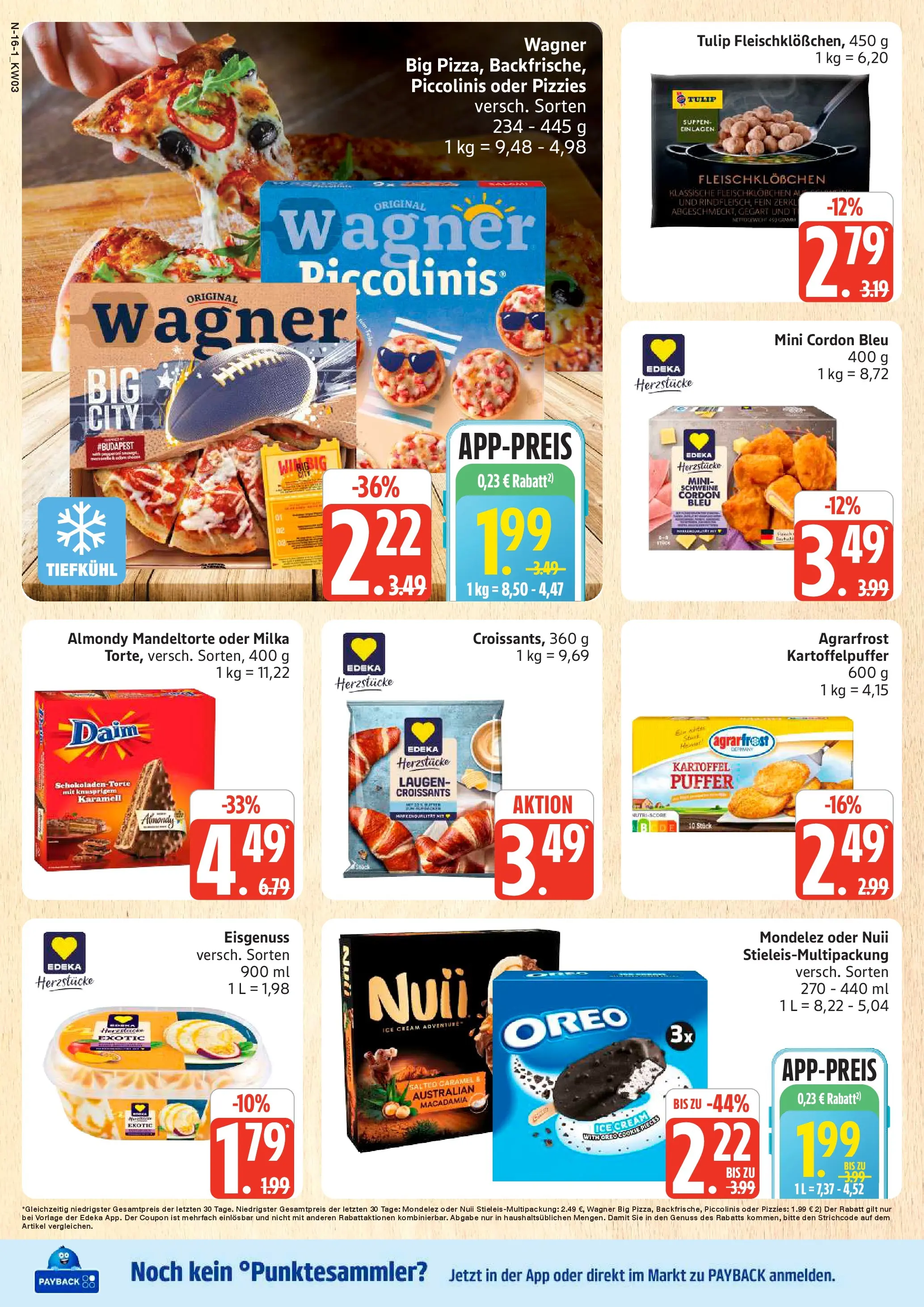 Edeka prospekt Rostock	 (ab 11.01.2026) » Angebote Online | Seite: 16 | Produkte: Milka, Piccolinis, Pizza