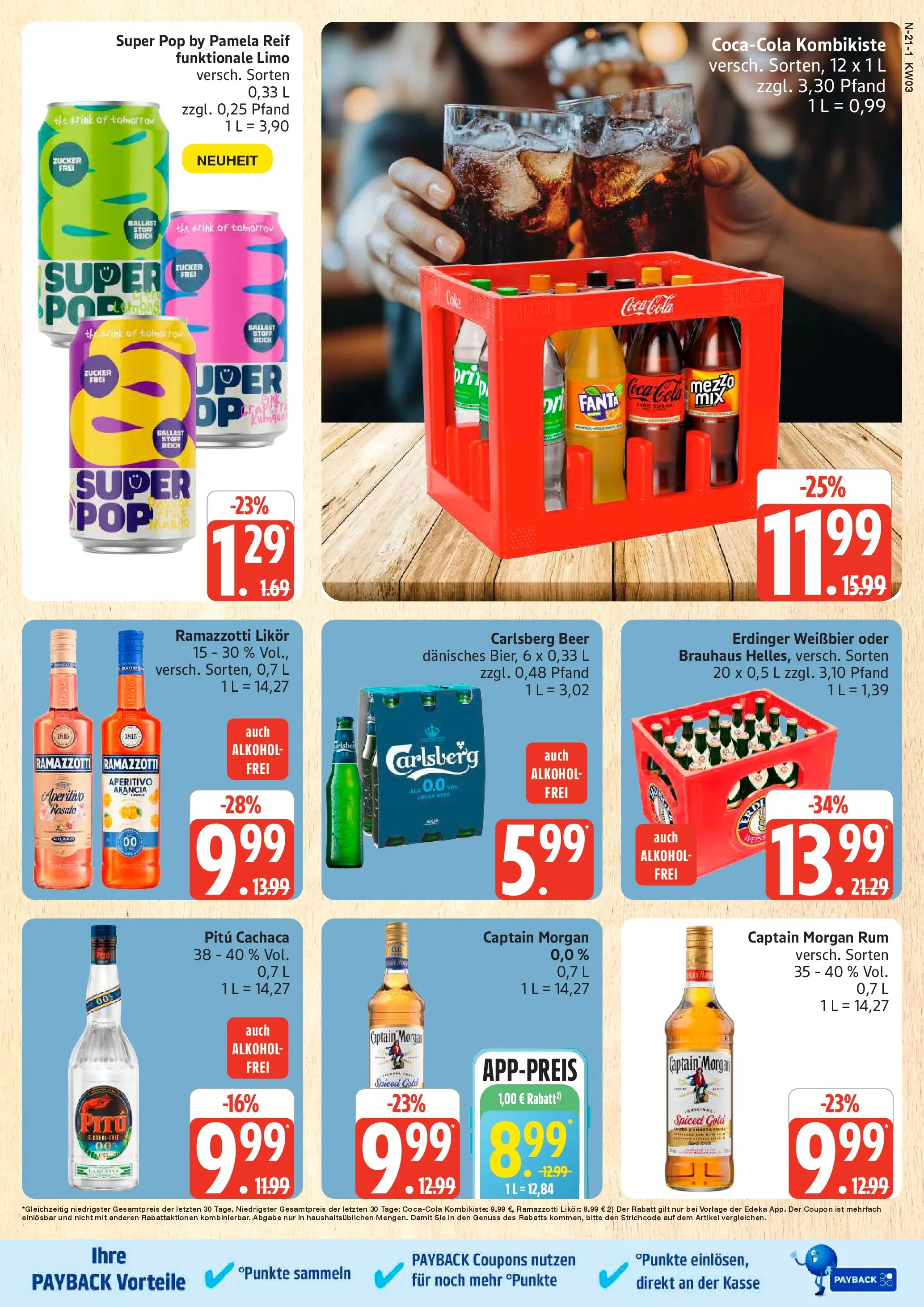 Edeka prospekt Rostock	 (ab 11.01.2026) » Angebote Online | Seite: 21 | Produkte: Fanta, Erdinger, Likör, Captain morgan