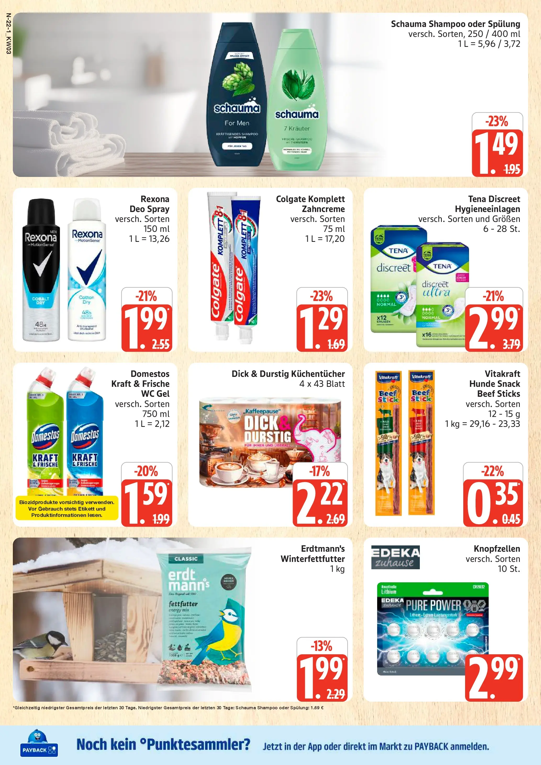 Edeka prospekt Rostock	 (ab 11.01.2026) » Angebote Online | Seite: 22 | Produkte: Schauma shampoo, Energy, Shampoo, Spülung