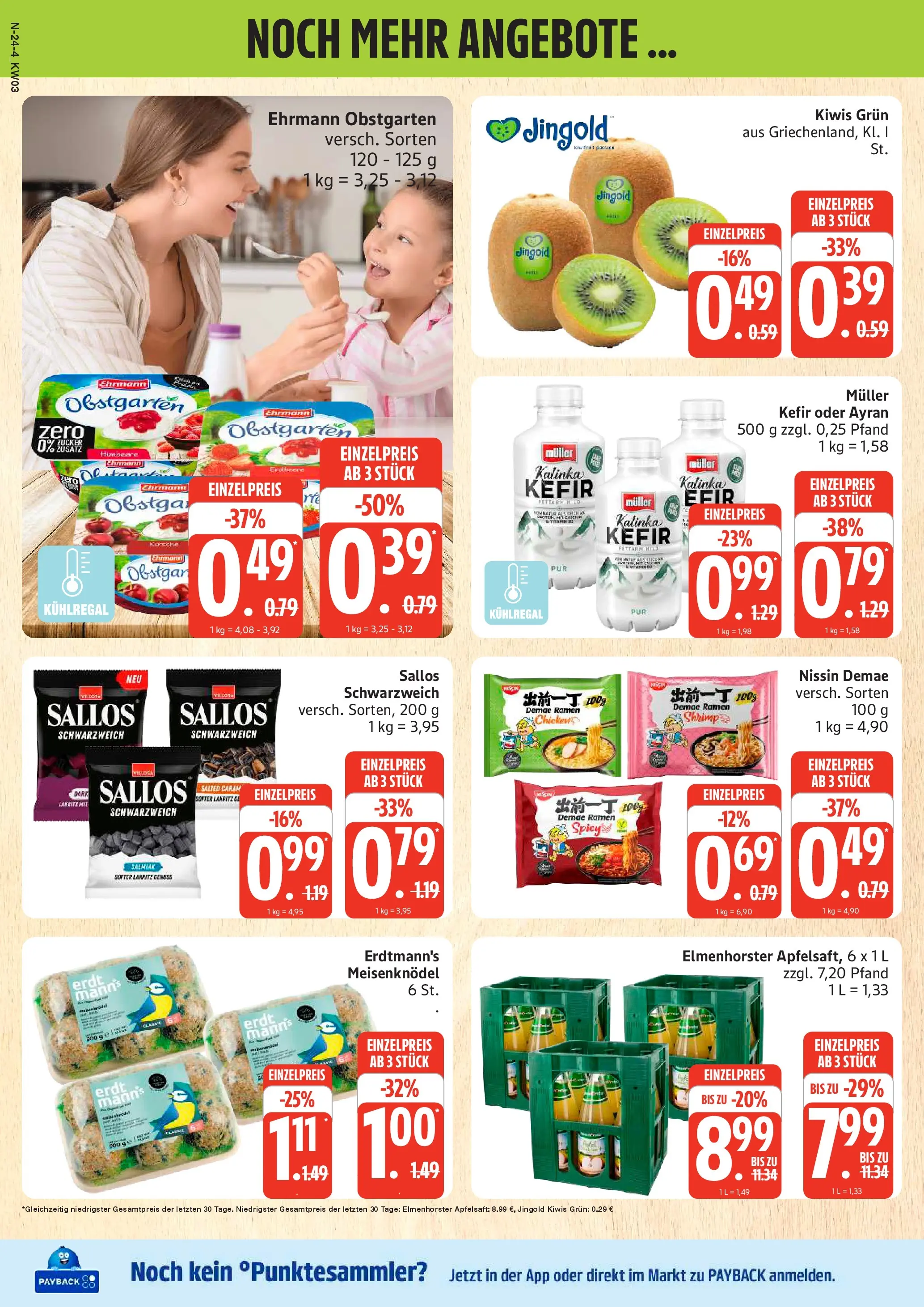 Edeka prospekt Rostock	 (ab 11.01.2026) » Angebote Online | Seite: 24 | Produkte: Kefir, Apfelsaft, Himbeere, Kiwi