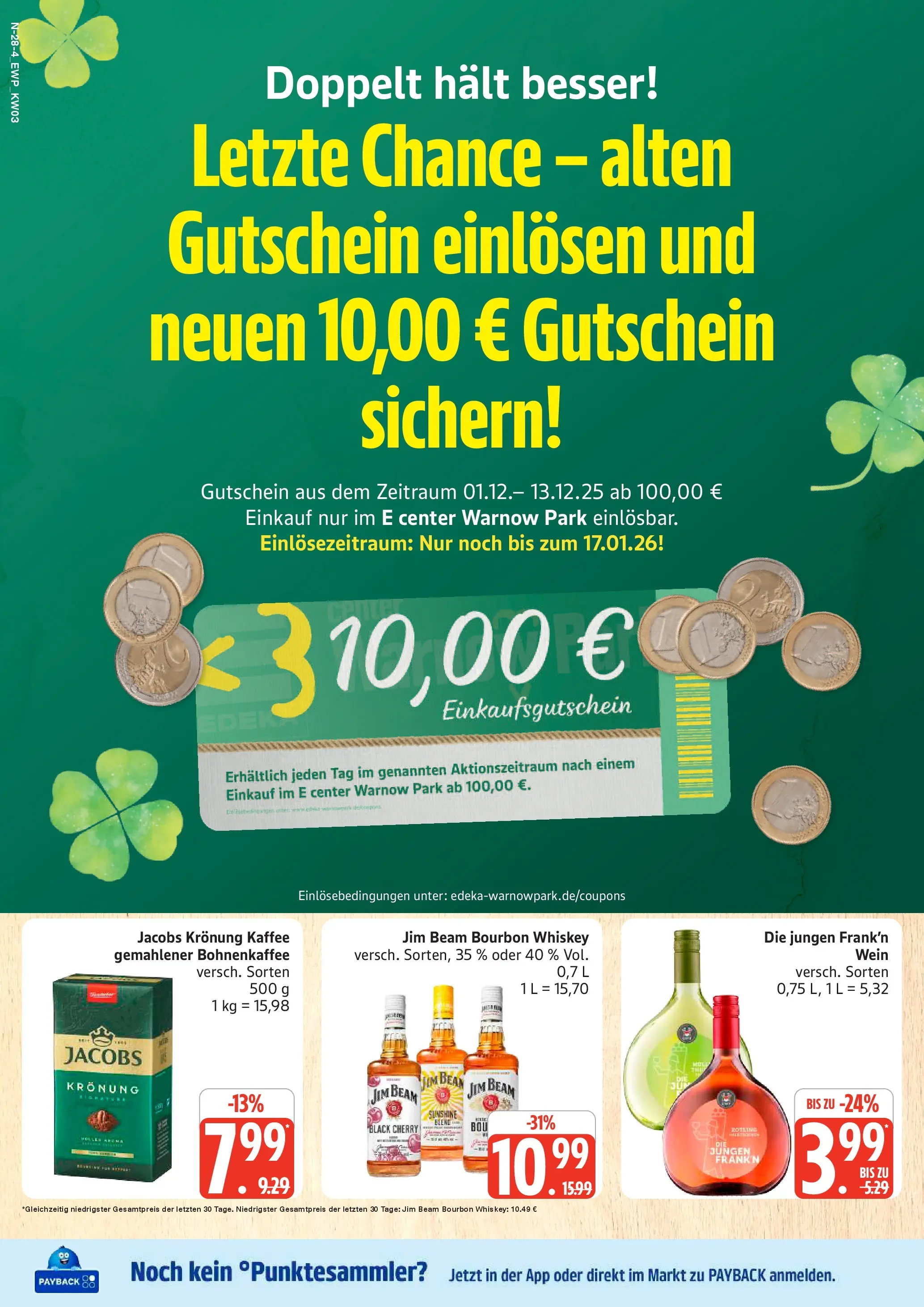 Edeka prospekt Rostock	 (ab 11.01.2026) » Angebote Online | Seite: 28 | Produkte: Kaffee, Wein, Bourbon, Whiskey