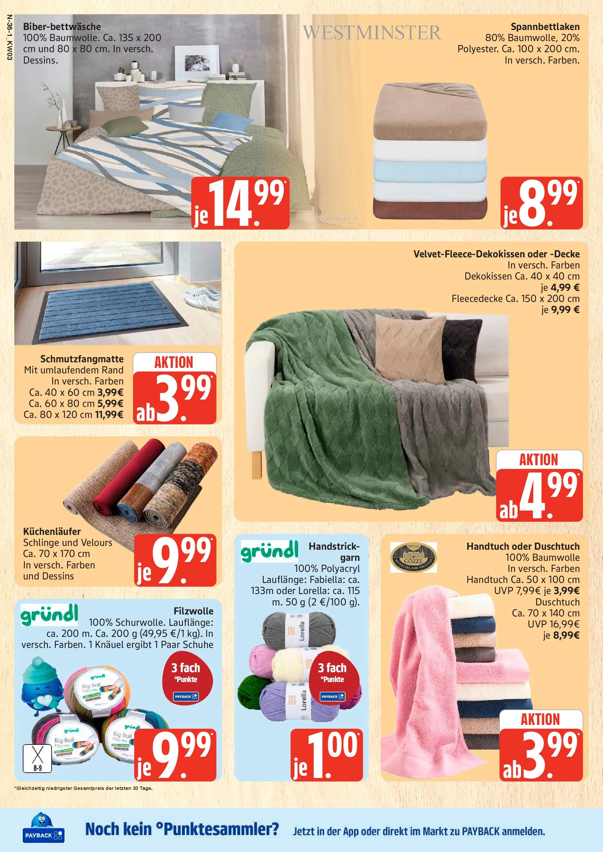 Edeka prospekt Rostock	 (ab 11.01.2026) » Angebote Online | Seite: 36 | Produkte: Decke, Schmutzfangmatte